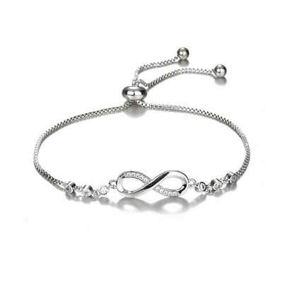 Binego Silberarmband »Armband Infinity Damen Frauen Diamanten Unendlich Liebe Ewigkeit«