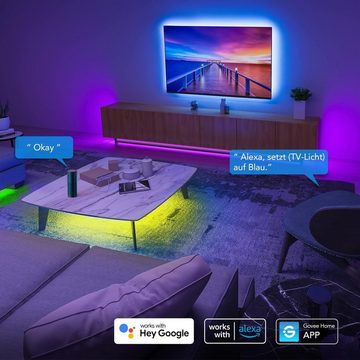 Govee LED Stripe WiFi LED Strip 5m, Smart RGB LED Streifen für weihnachten deko, App-steuerung, Farbwechsel, Musik Sync, funktioniert Alexa weihnachten