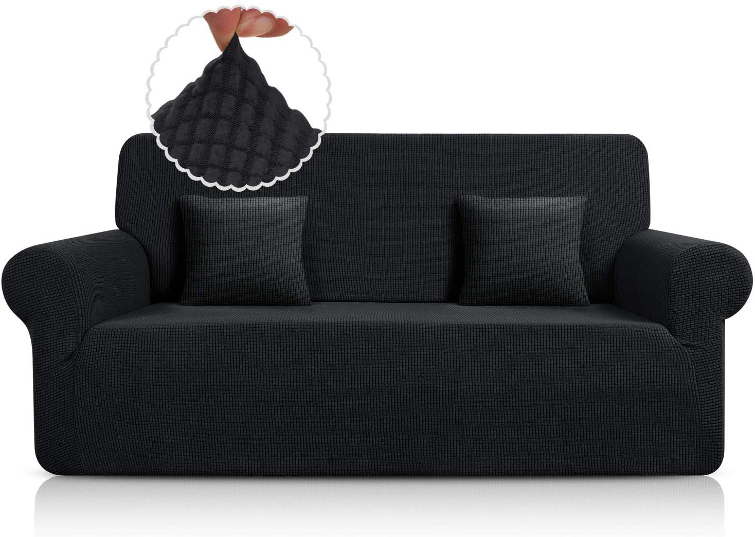 Sofabezug Super Stretch Sofabezug 1 Stück Universal Couchbezug für Sofahusse, Jormftte schwarz