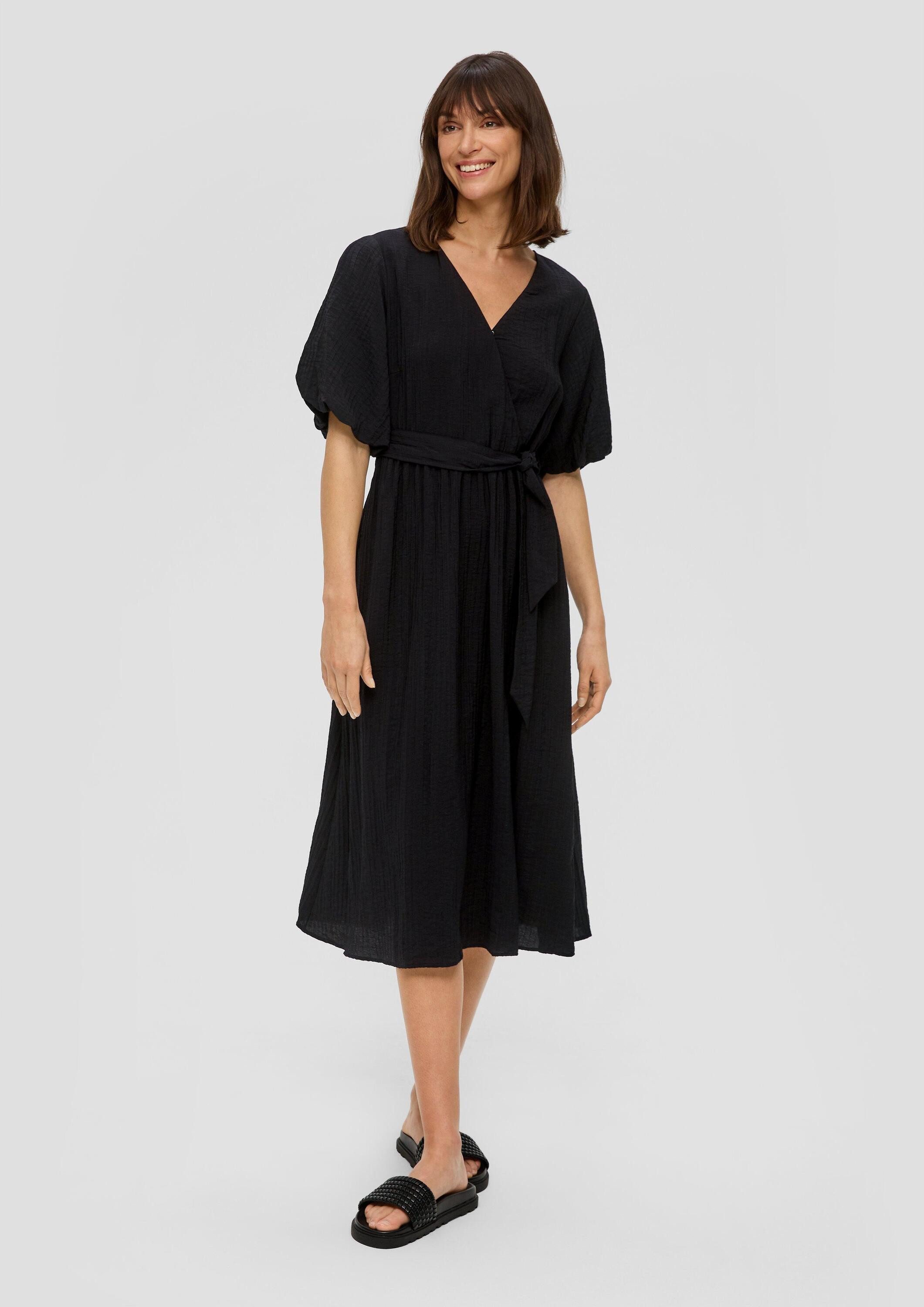 s.Oliver Midikleid Kleid Wickelkleid aus Viskosemix