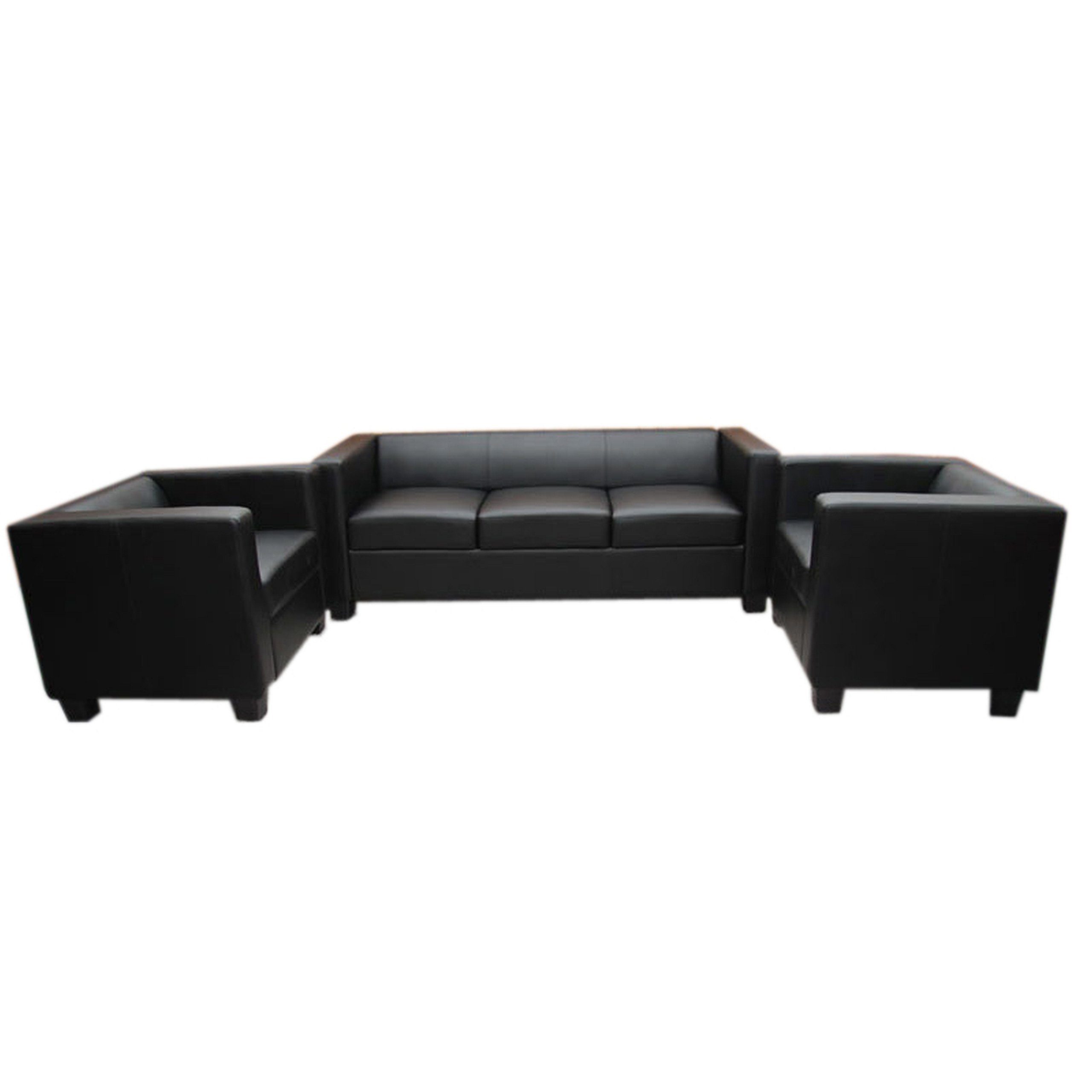 MCW Wohnlandschaft Lille-3-1-1-L, Set, bestehend aus einem 3er Sofa und 2x Sessel, Kunststofffüße