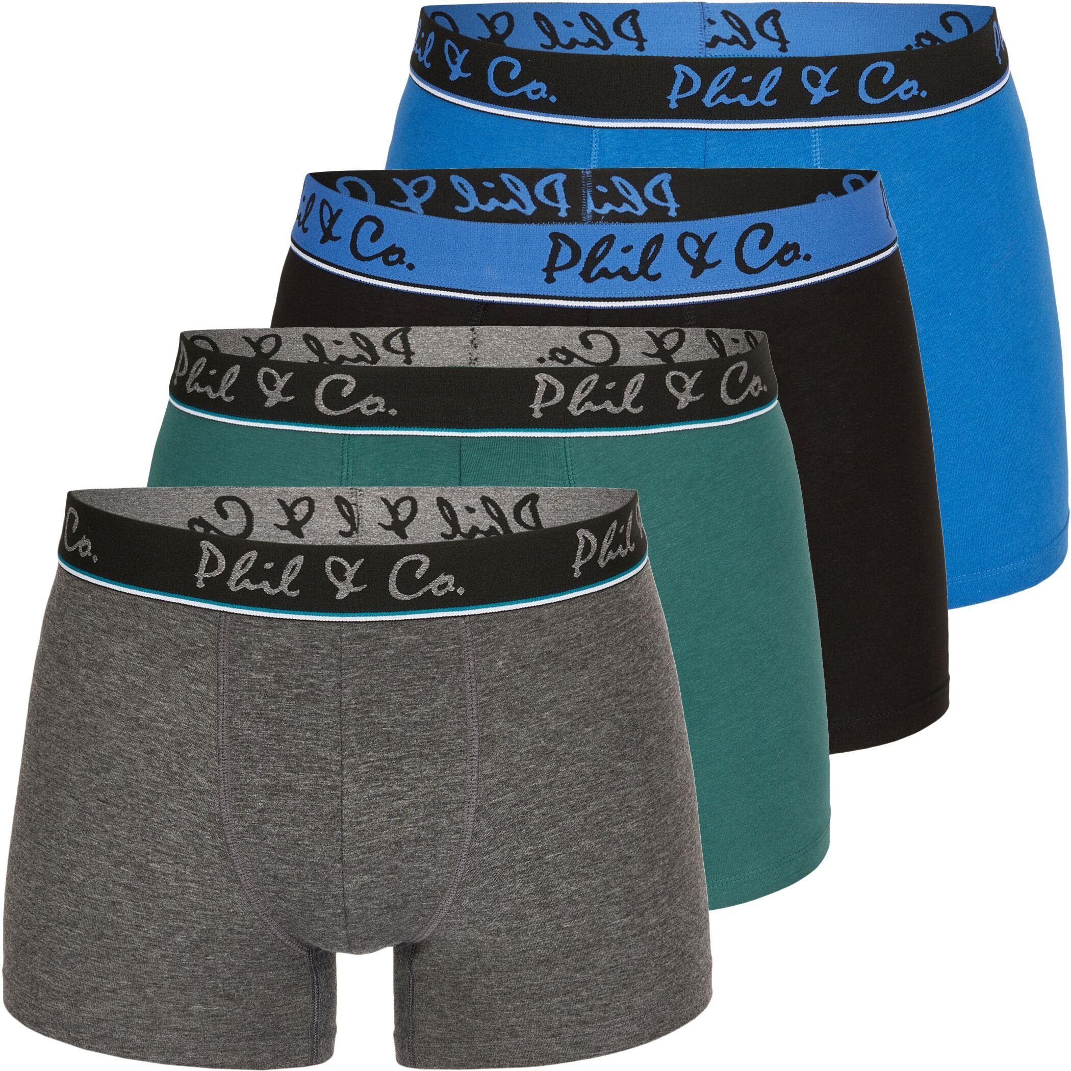 Phil & Co. Boxershorts 4er Pack Phil & Co Berlin Jersey Boxershorts Trunk Short Pant FARBWAHL (1-St) DESIGN 17