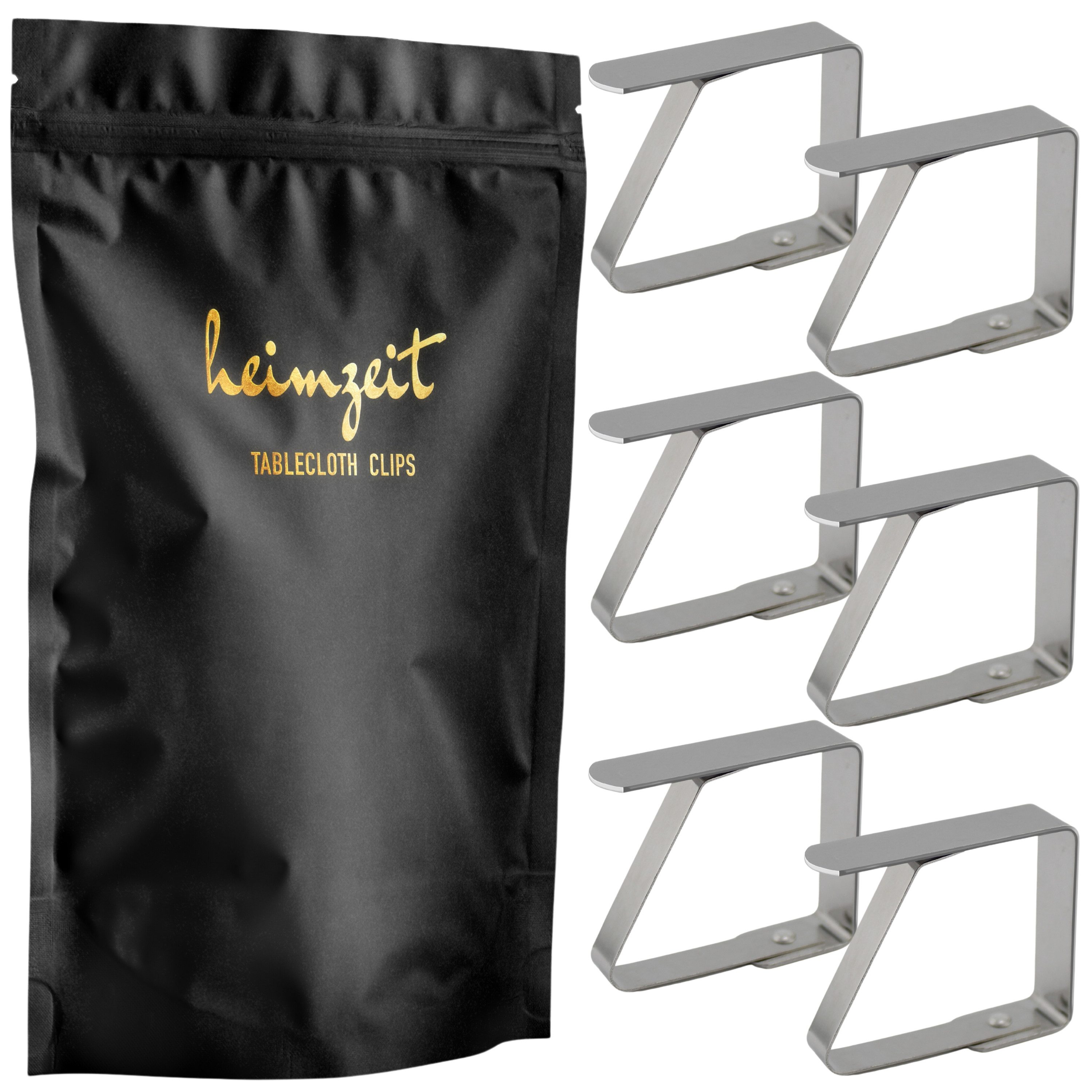 heimzeit Tischtuchklammer Tischdeckenklammern für Platten bis 3 cm, (Set, 6-tlg), Tischklammern für Tischdecke