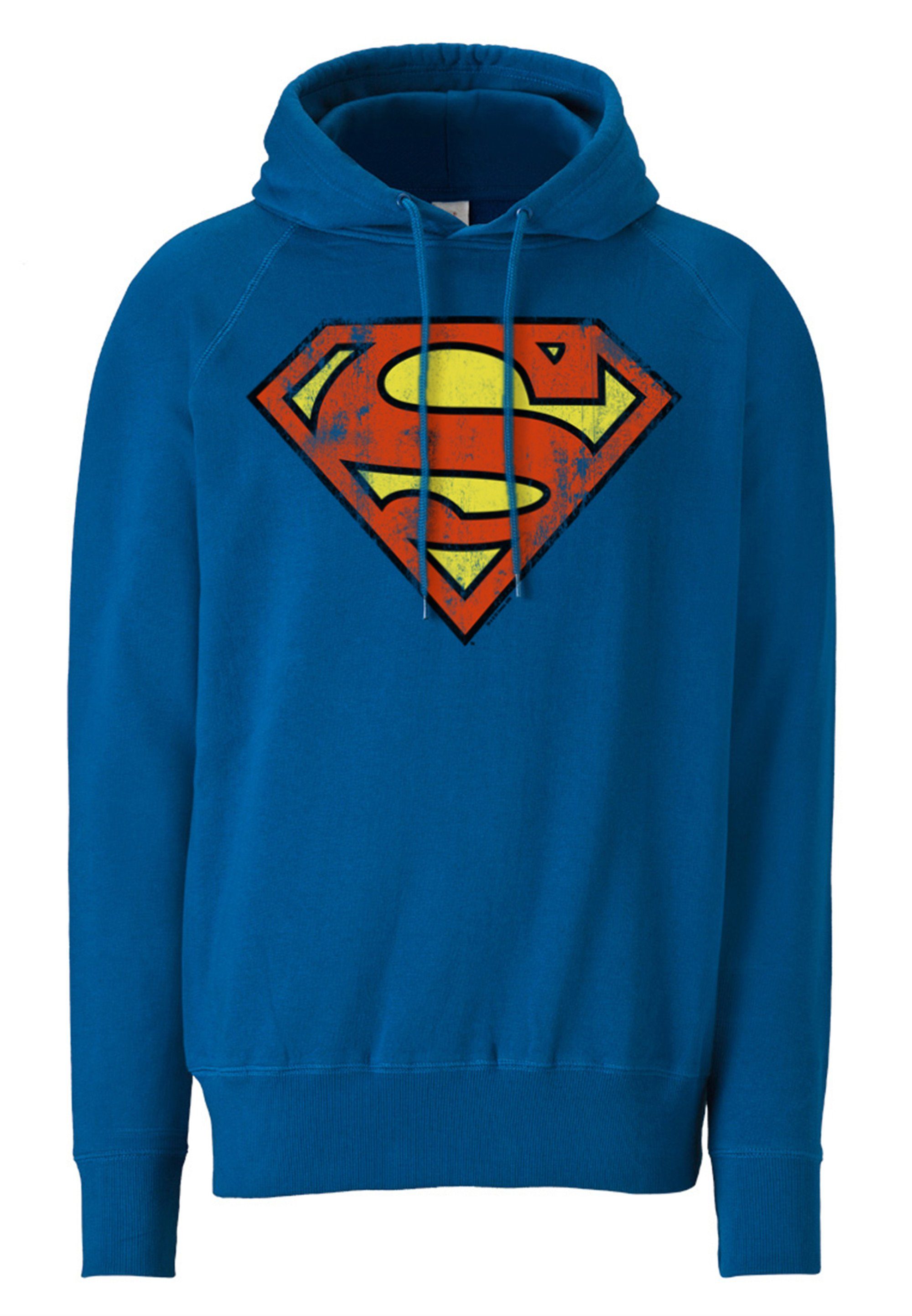 DC mit Logo Kapuzensweatshirt LOGOSHIRT Superman blau-mehrfarbig – Superhelden-Print