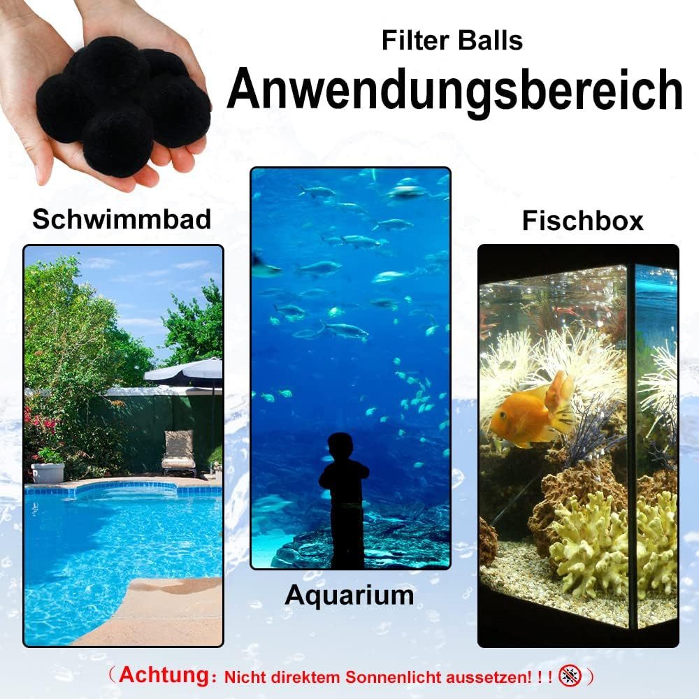 FIVMEN Filterbälle Pool Filter Balls für Sandfilteranlage Filtermaterial Polysphere, (1-St), Poolfilter ersetzen 25 kg Filtersand für Pool Sandfilter – Bild 5 von 5