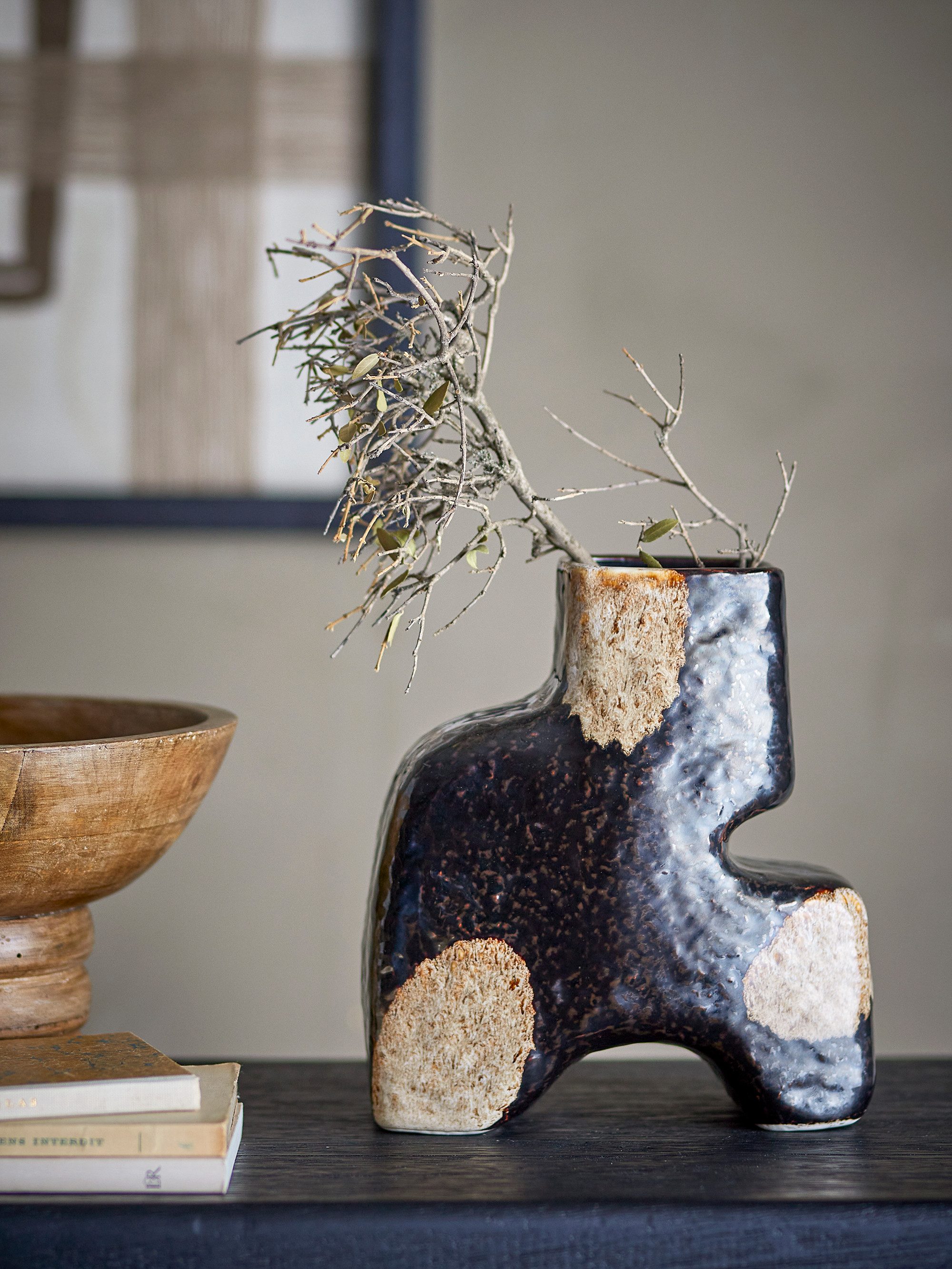 Bloomingville Dekovase Bloomingville Ollia Vase, Schwarz