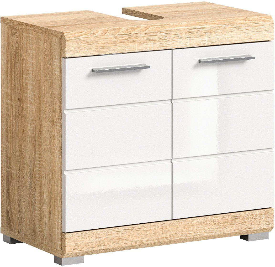 INOSIGN Waschbeckenunterschrank Siena (1-St) Badmöbel Eiche 2 Sonoma Türen, hell | Sonoma Badschrank, 60 cm Eiche hell Breite