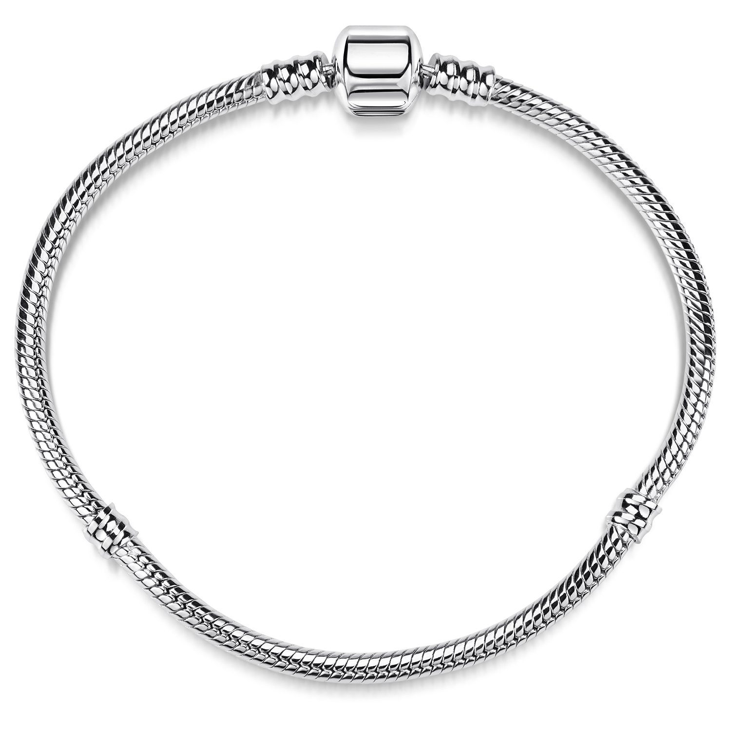 Materia Silberarmband Damen Beads Armband mit Gewindebrücken 3mm SA-8, 925 Sterling Silber