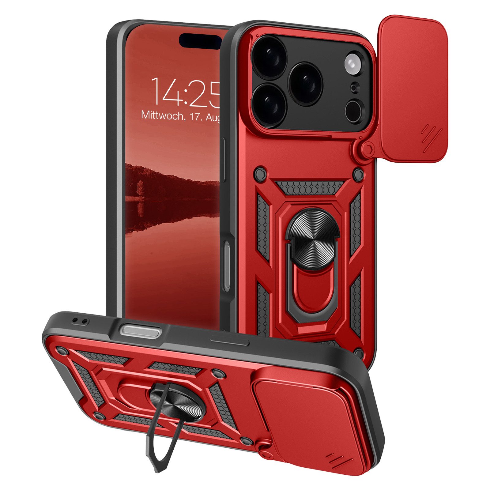 Tec-Expert Handyhülle Outdoor Cover Hülle für Apple iPhone 17 Pro Max, Premium Hülle mit Kameraschutz aus verstärktem Polycarbonat