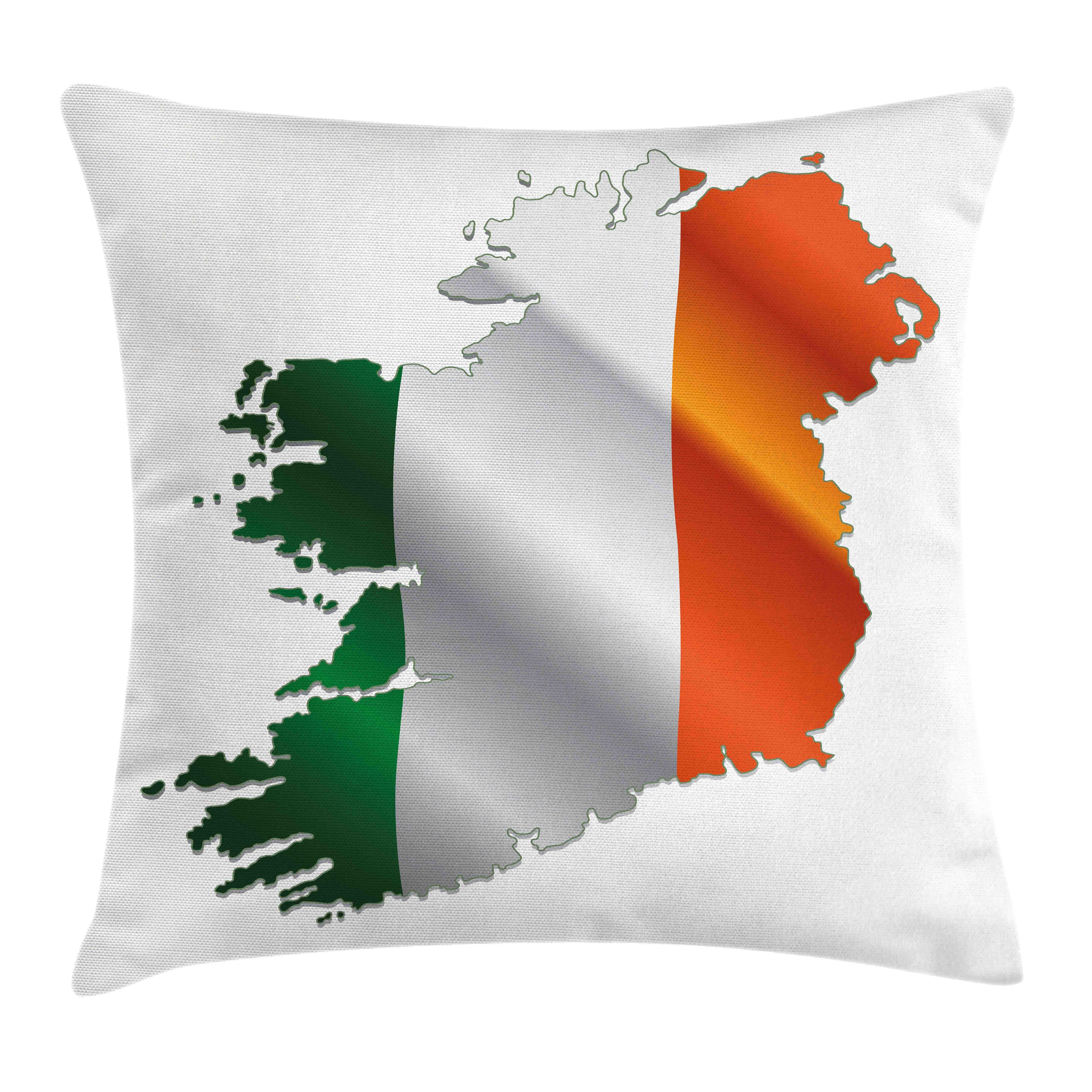 Farbfesten Pride-Flaggen-Farben Karte Irland Abakuhaus Reißverschluss Kissenhülle mit Klaren Irish Stück), Beidseitiger Druck, mit Waschbar (1 Kissenbezüge Farben