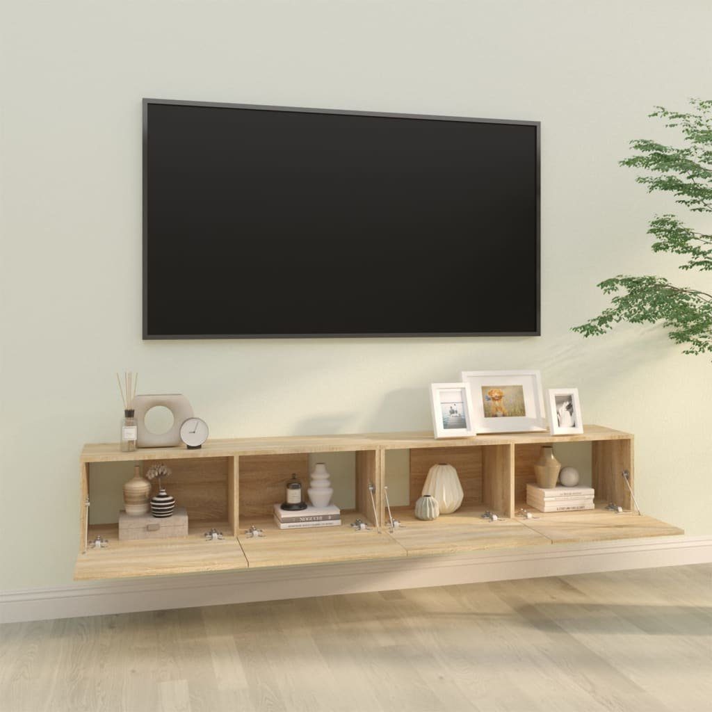 Stk. furnicato 100x30x30 TV-Schrank 2 cm Sonoma-Eiche TV-Wandschränke Holzwerkstoff