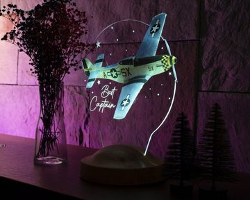 Geschenkelampe LED Nachttischlampe Flugzeug 3D farbiges Nachtlicht Geschenk für Reiseliebhaber, Jungen, Leuchte 7 Farben fest integriert, Geburtstagsgeschenk für Kinder, Babys