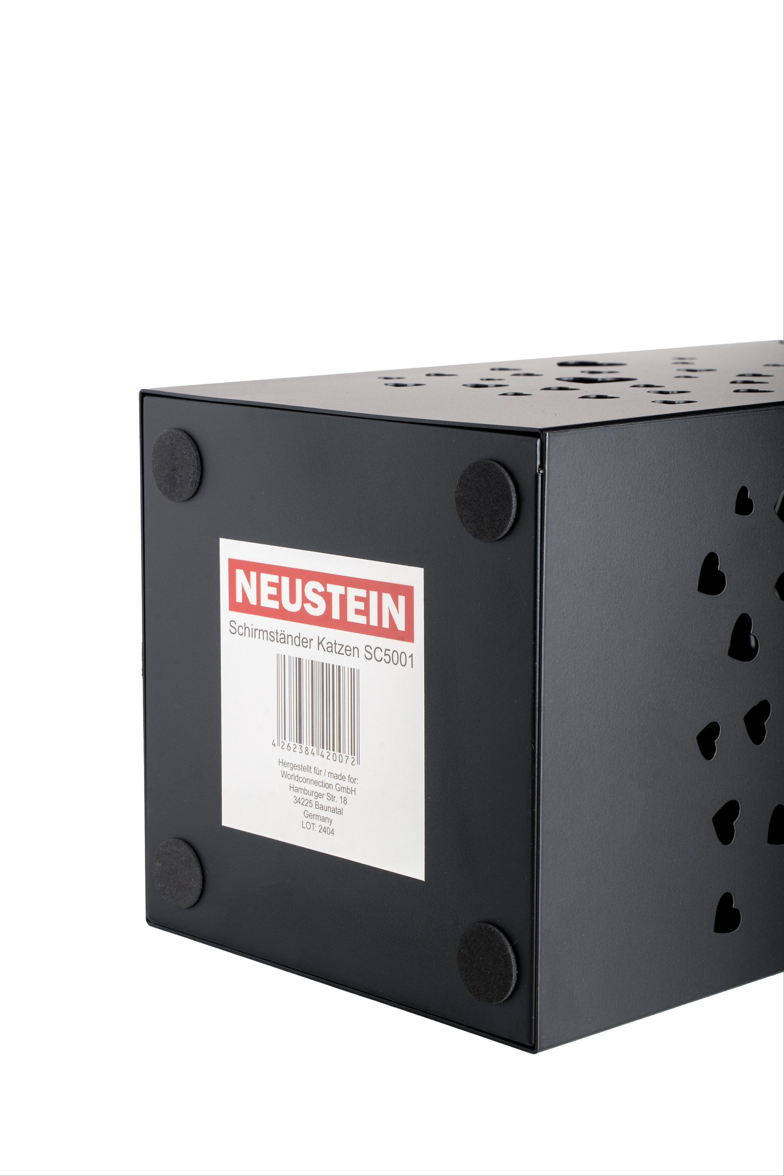 NEUSTEIN Schirmständer mit modernem Design - Katzen Design - Metall extra stabil