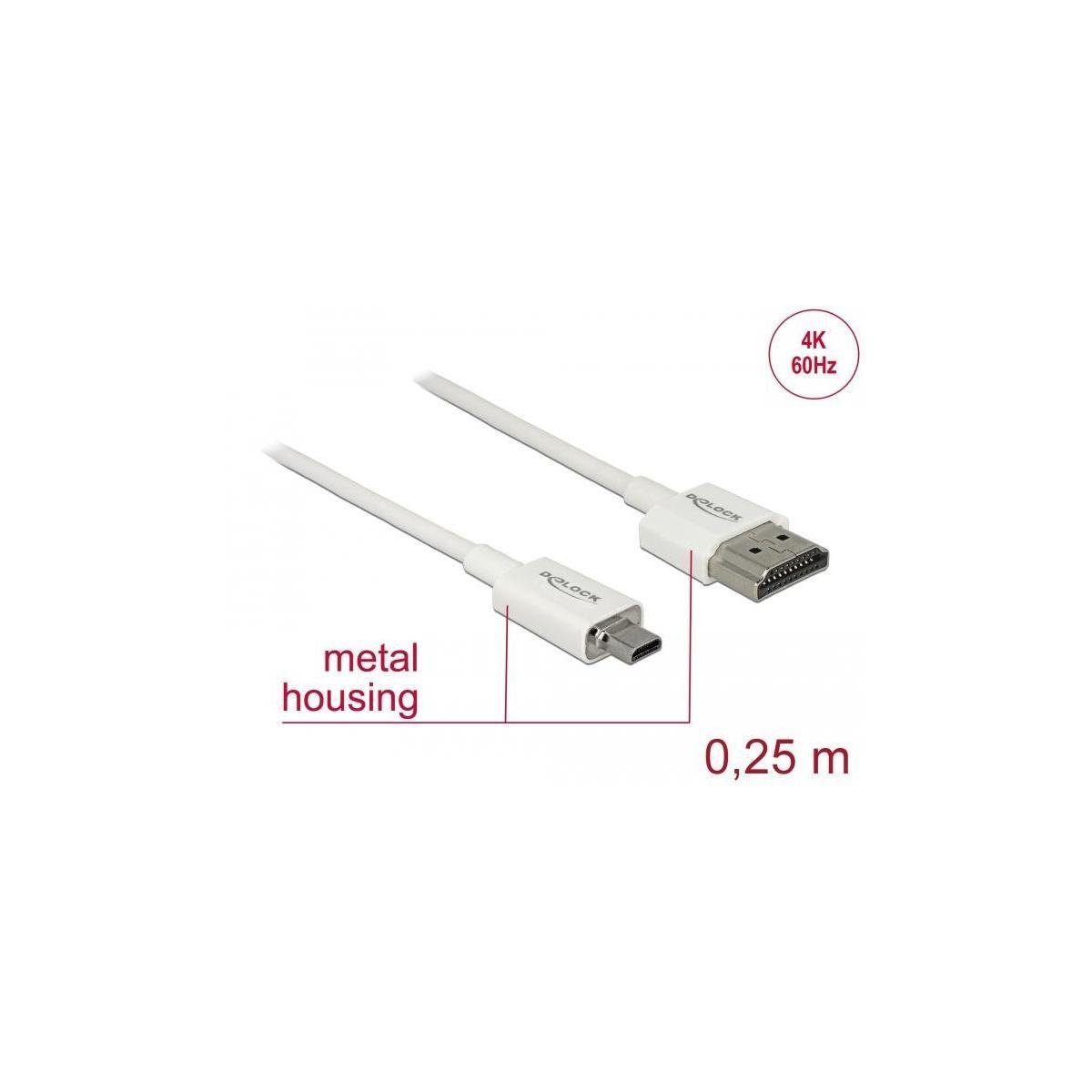 Delock Kabel High Speed HDMI mit Ethernet - HDMI-A Stecker >... Computer-Kabel, HDMI-A, HDMI (25,00 cm)