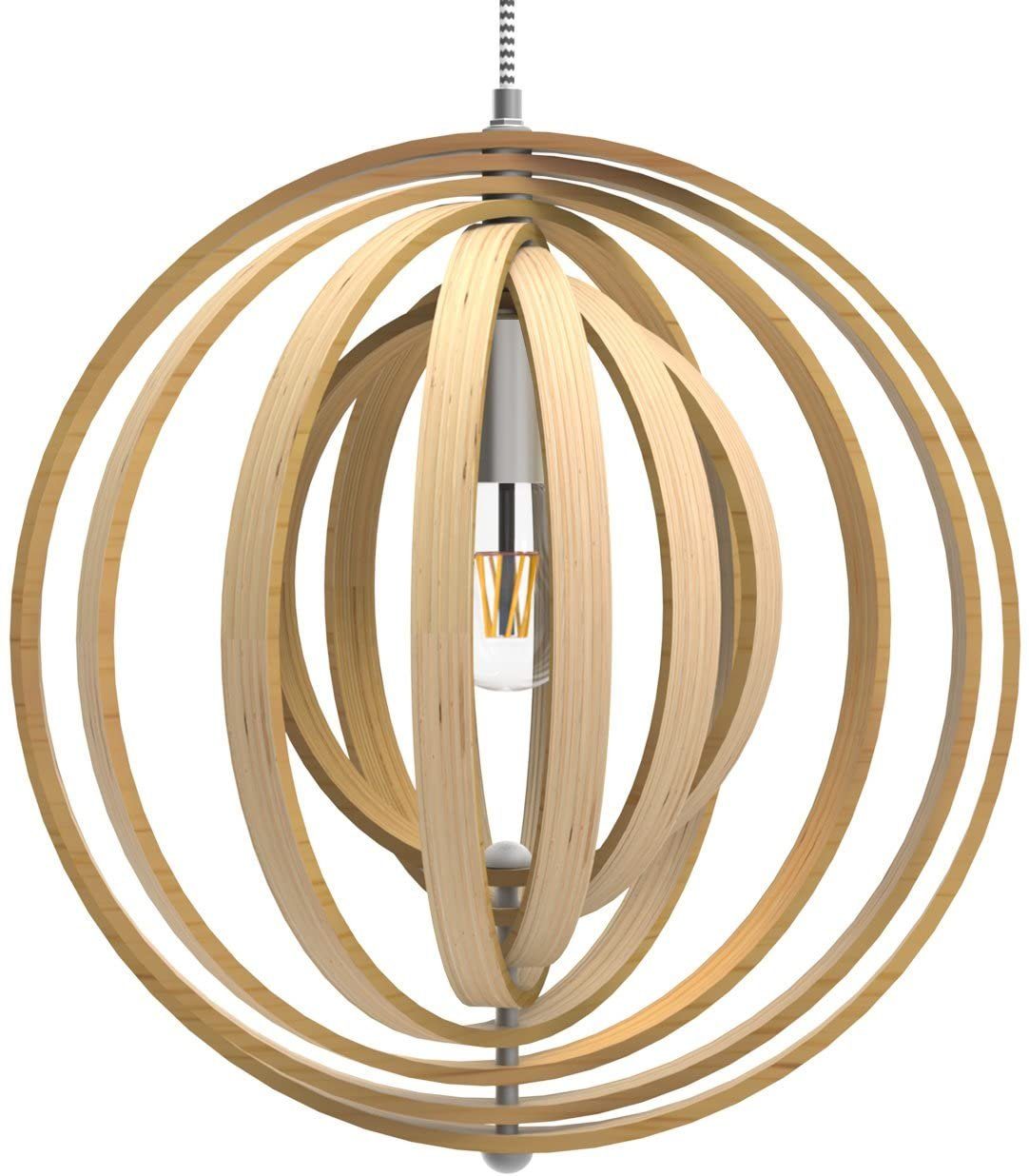 Tomons LED Pendelleuchte Holz im Mobilé-Stil, Hängeleuchte Rahmenelemente günstig online kaufen