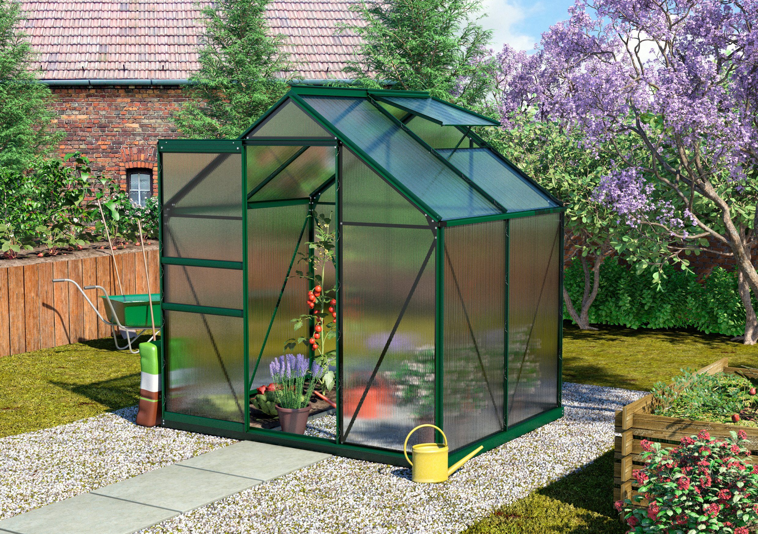 Vitavia Gewächshaus Calypso 3000, BxTxH: 192 x 154 x 195 cm, 4 mm Wandstärke grün