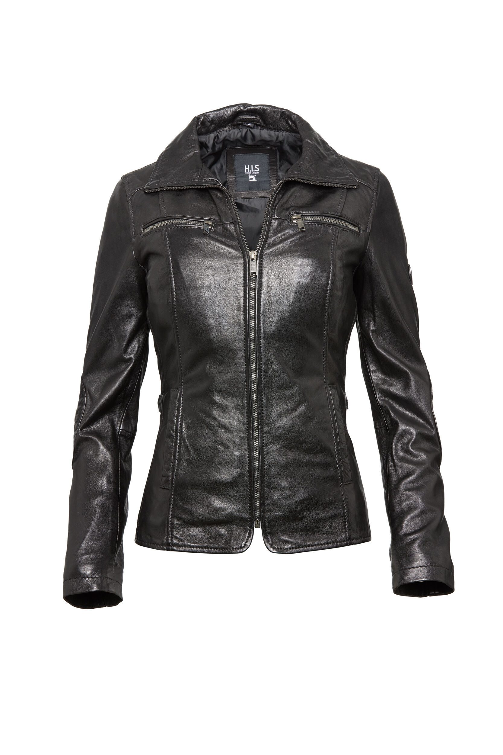 H.I.S Lederjacke (1-St) mit trendigen Ziernähten günstig online kaufen