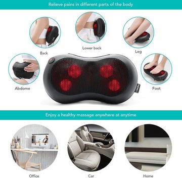 NAIPO Massagekissen, Shiatsu Massagegerät für Nacken Schulter Rücken