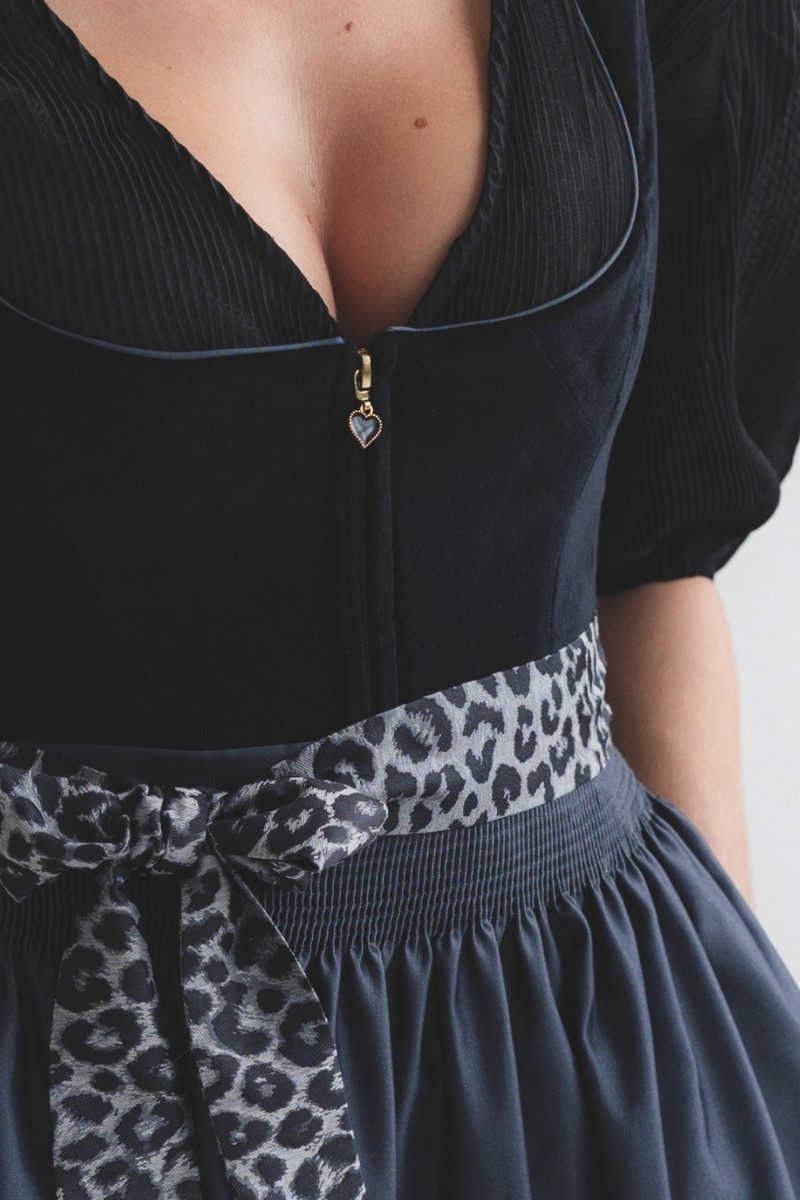 Alpenfee Tracht Dirndl Samt Dirndl 2tlg. - LEONTINA - anthrazit