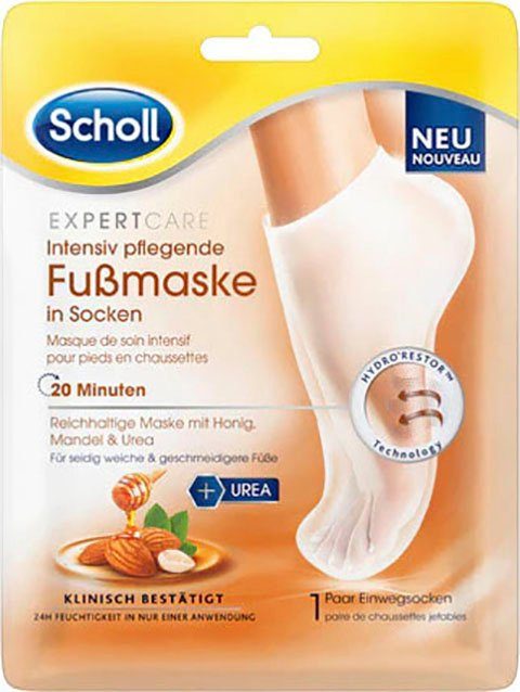 Scholl Fußmaske mit Socken ExpertCare, Mandel in und Honig pflegend intensic