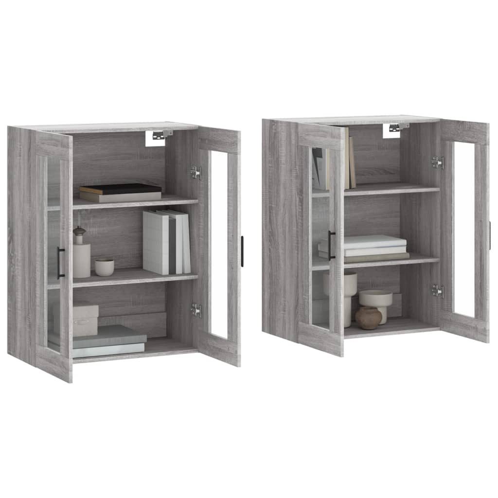 vidaXL Sideboard Wandschränke 2 Stk. Grau günstig online kaufen