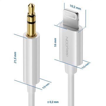 deleyCON deleyCON 1m Lightning 8 Pin zu 3,5mm Klinke Audiokabel MFi für iPhone Smartphone-Kabel