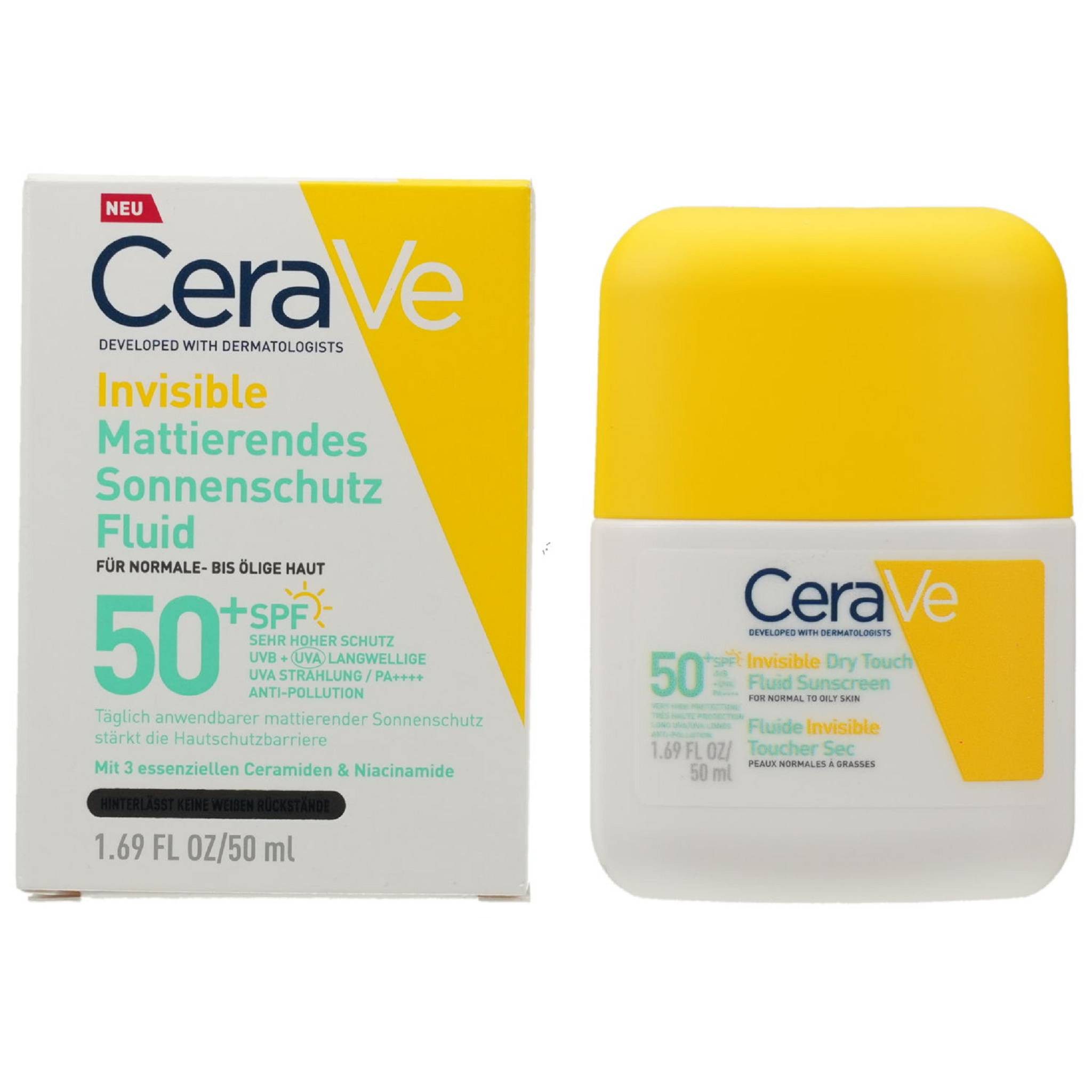 Cerave Sonnenschutzcreme CERAVE Sonnenschutz Fluid Invisi.mattier.SPF 50+ 50ml PZN 20115679