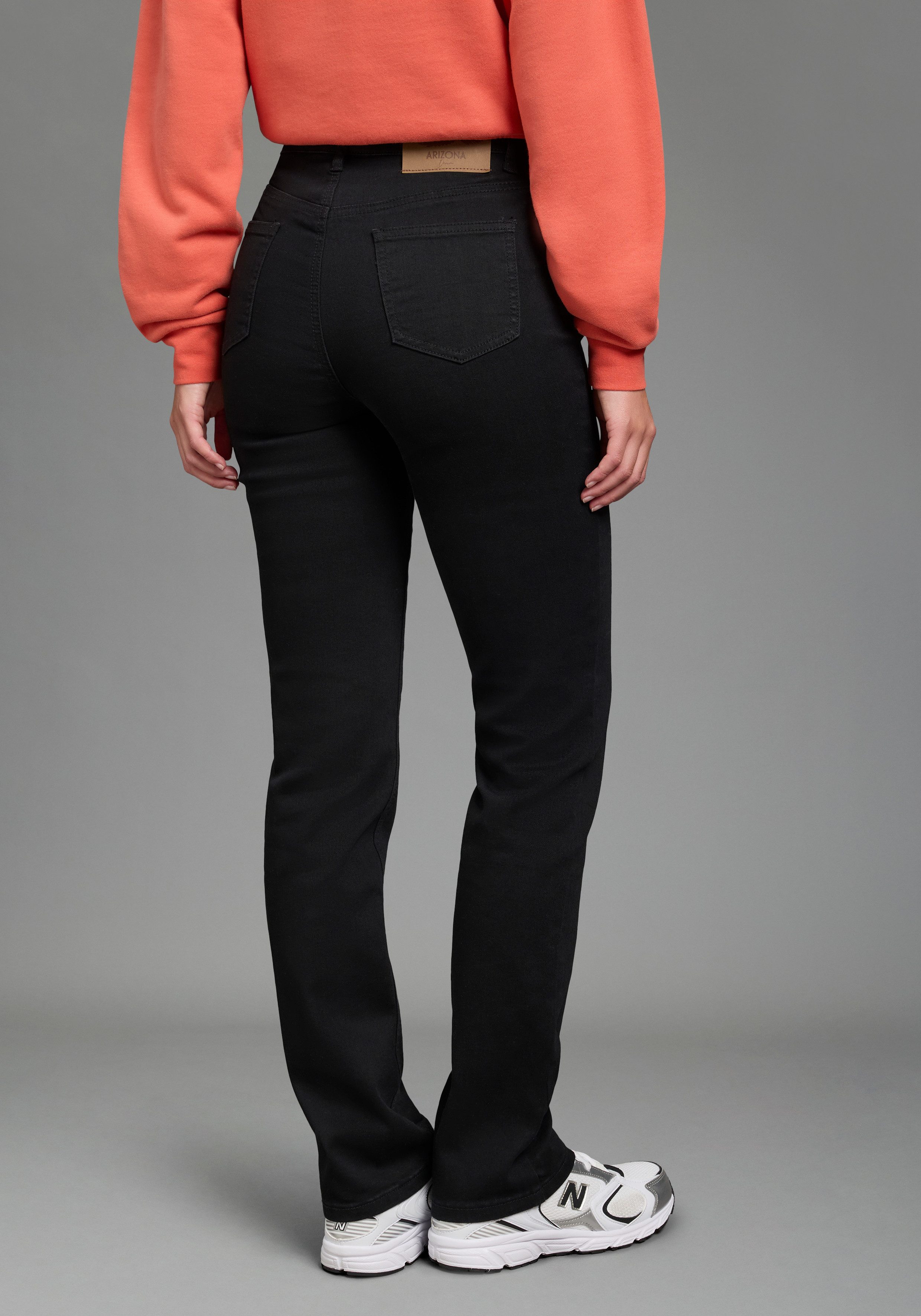 Arizona Gerade Jeans Ultra-Stretch Used-Look-Waschung