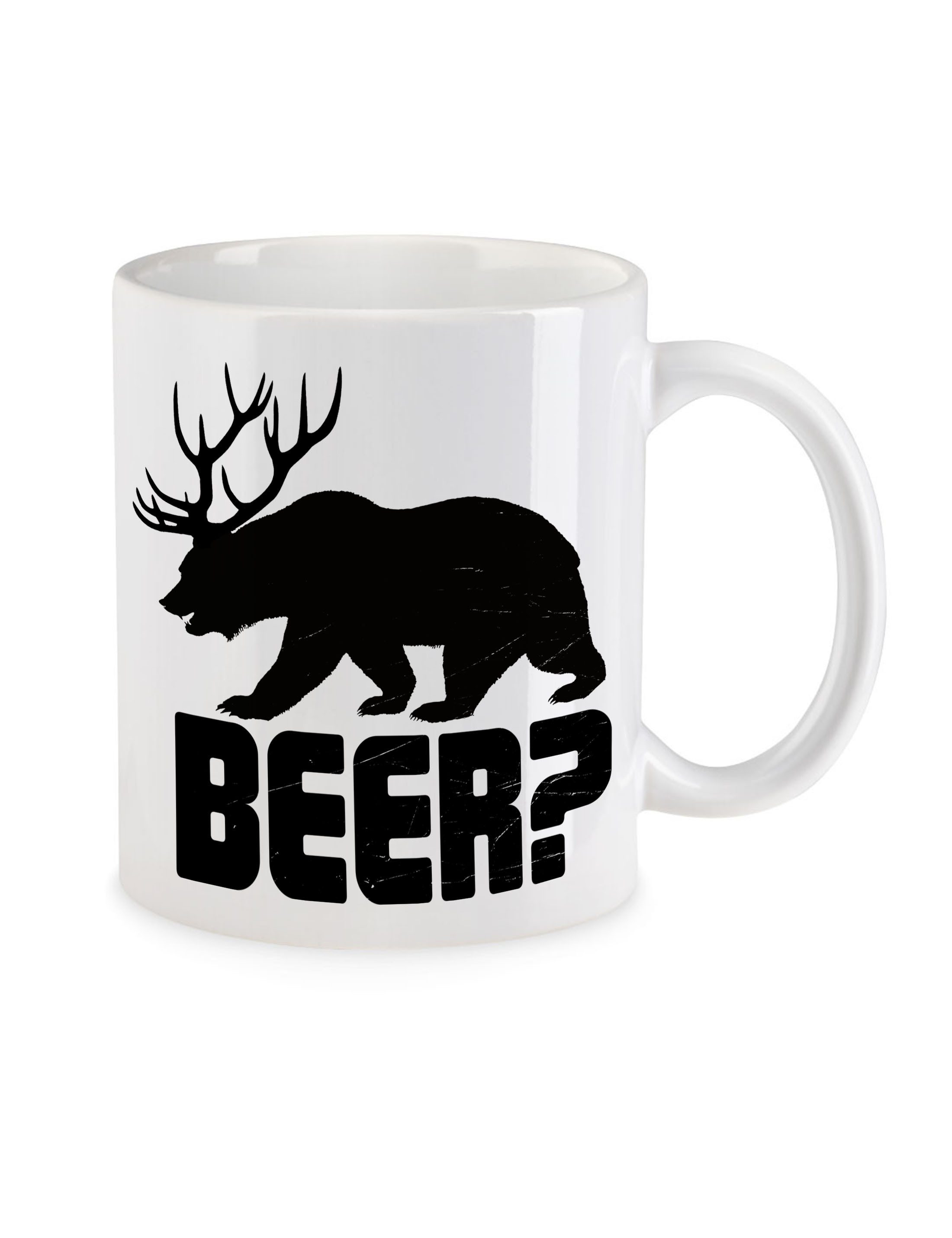 Urban Backwoods Tasse Beer? Kaffeetasse Bier Hirsch Reh Jagd Jäger Bär Geweih Deer Bear Fun, 1-tlg., Keramik, Hunt Antlers Hunter Alcohol