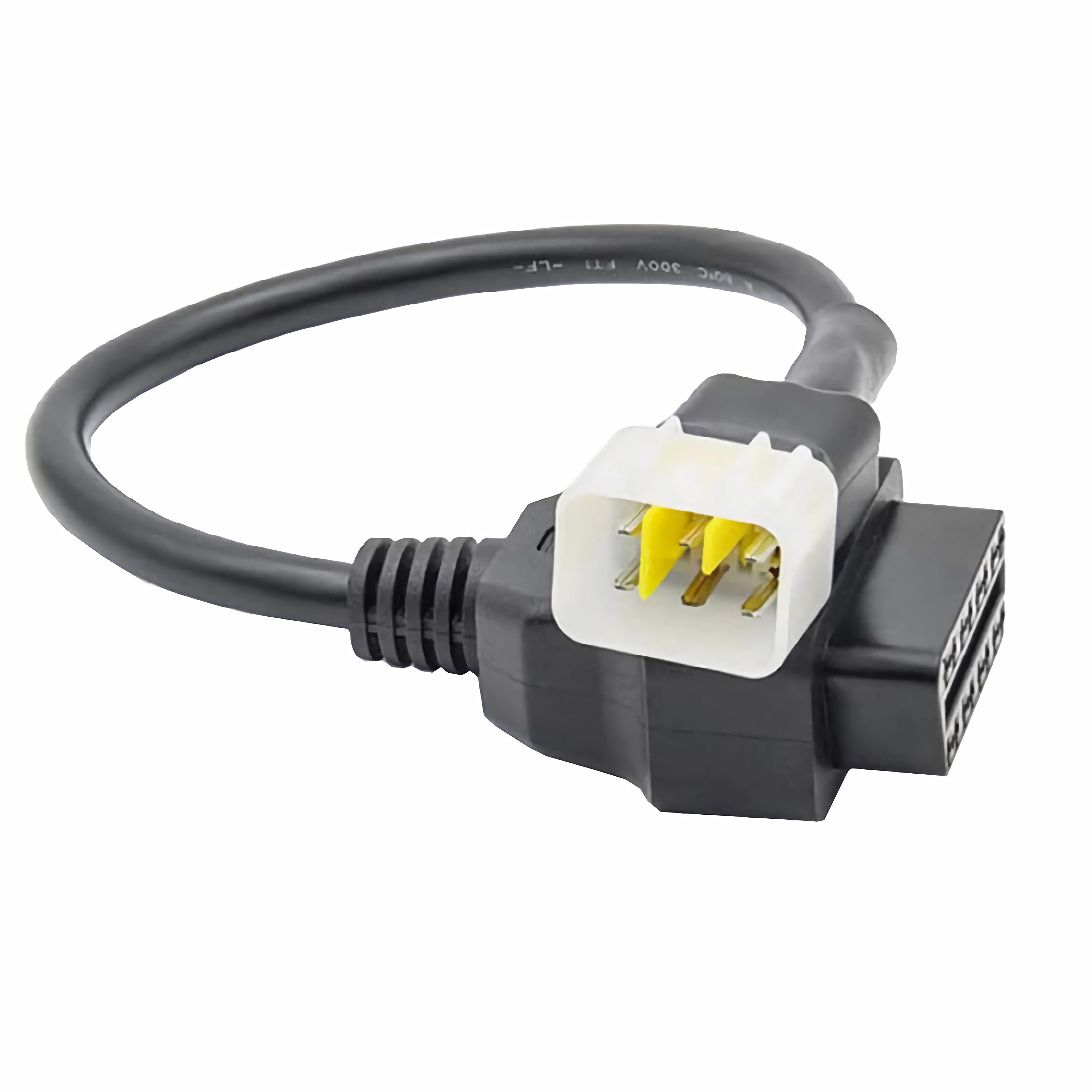 Bolwins J48C Adapter OBD zu OBD2 6pin KSR Brixton Benelli Kawasaki Delphi ECU Elektro-Kabel, OBD1 6-Pin Stecker für KSR Brixton Benelli Kawasaki Delphi ECU, OBD2 16-Pin Normbuchse (33 cm), präzise Verarbeitung, stabile Signalübertragung