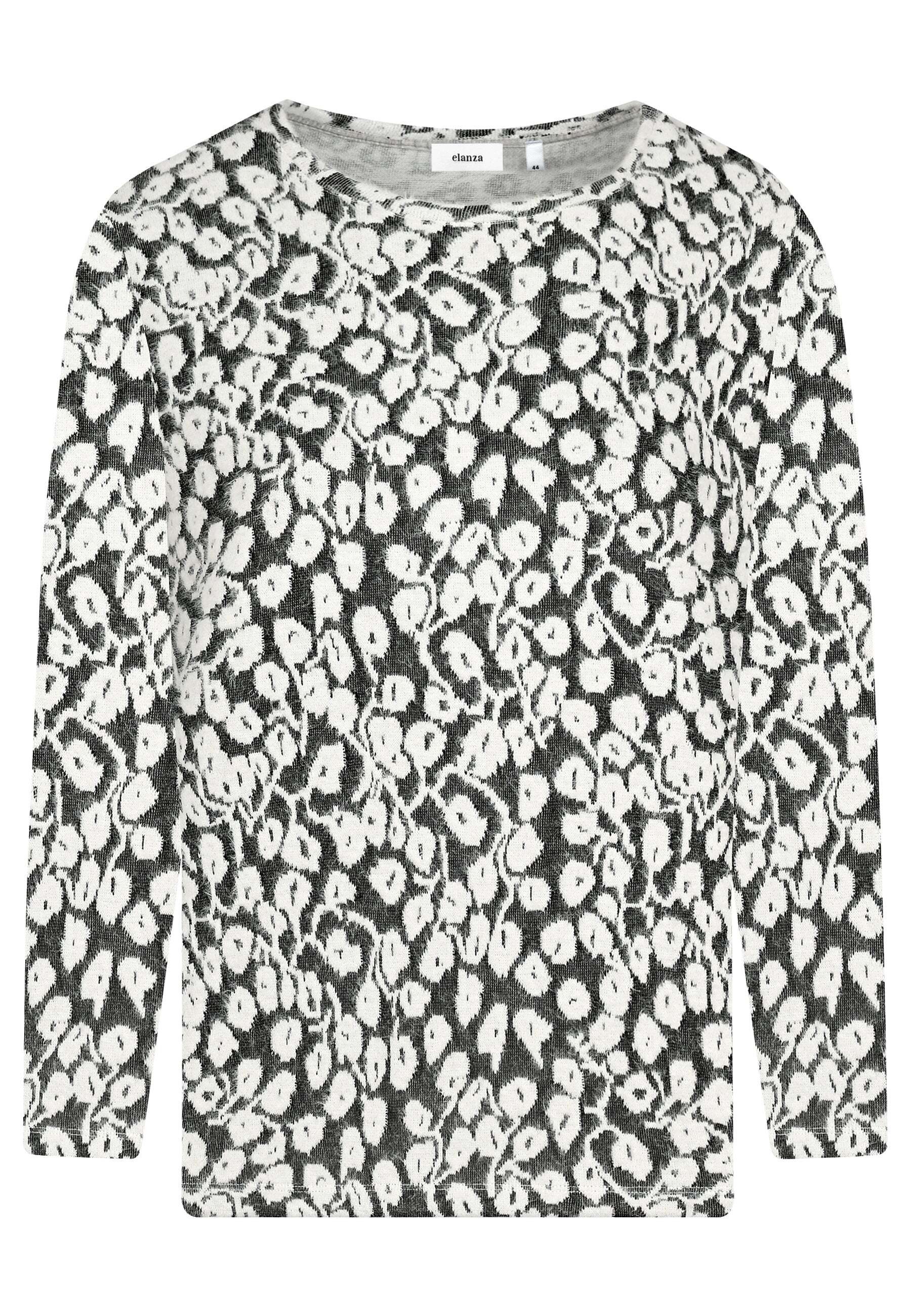 elanza T-Shirt Shirt mit floralem Muster in Anthrazit/Weiß (1-tlg) günstig online kaufen