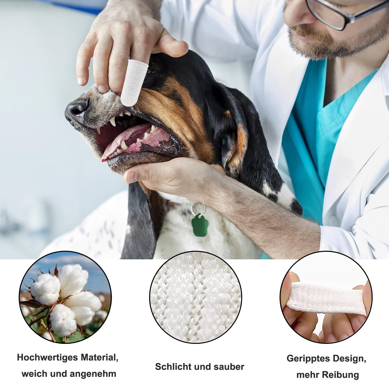 Beaface Tier-Fingerzahnbürste 20er Pack Hunde Zahnbürste Fingerzahnbürste Wiederverwendbar, Zahnpflege für Hunde & Katzen, Fingeraufsatz zur sanften Zahnreinigung