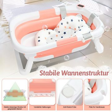 Bettizia Babybadewanne Babybadewanne Babywanne Faltbar mit Babywannenmatte Kinder (Rosa)