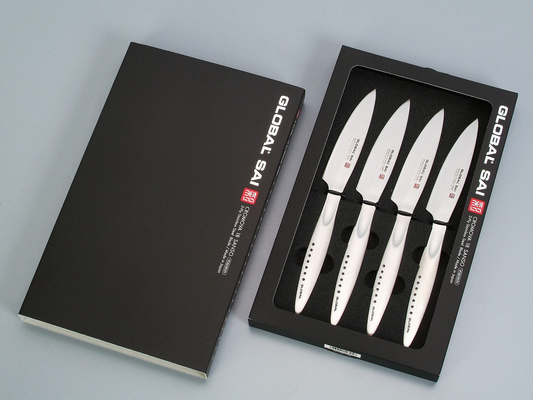 GLOBAL Steakkochmesser Global SAI-T01/4 Steakmesserset 4 Stück 11,5 cm, SAI-T01/4