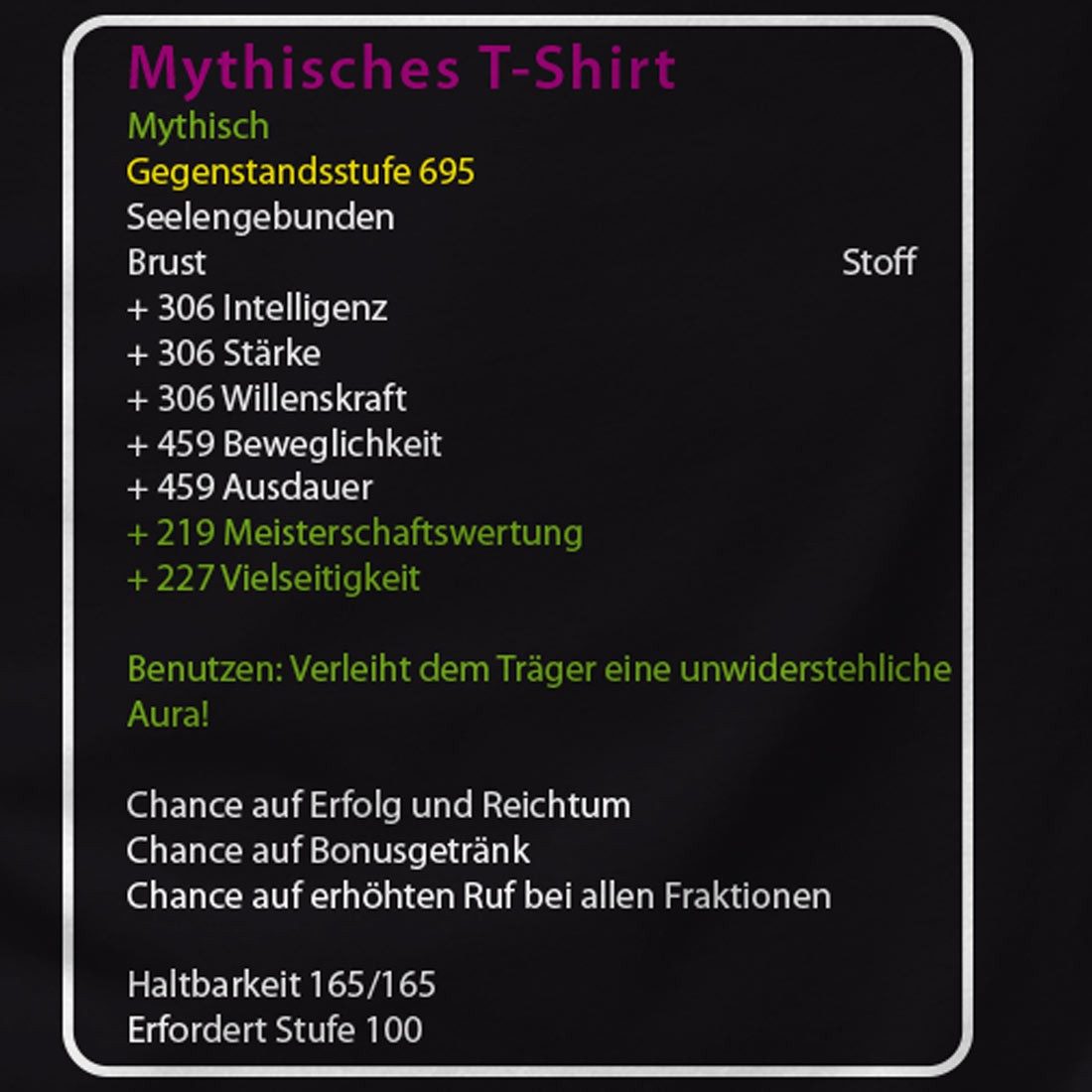 style3 T-Shirt Mythisches world of warcraft wow rüstung online pc gamer günstig online kaufen