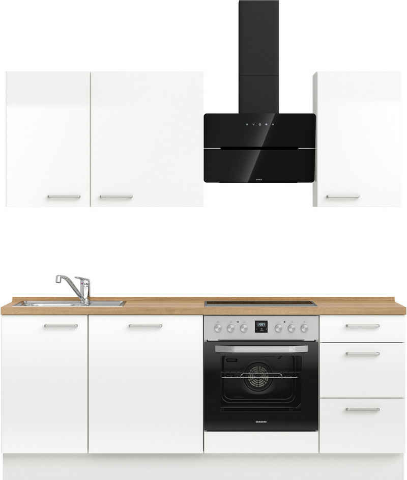 nobilia® Küchenzeile "Flash premium", vormontiert, Ausrichtung wählbar, Breite 210 cm, ohne E-Geräte