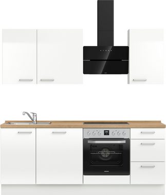 nobilia® Küchenzeile "Flash premium", vormontiert, Ausrichtung wählbar, Breite 210 cm, mit E-Geräten