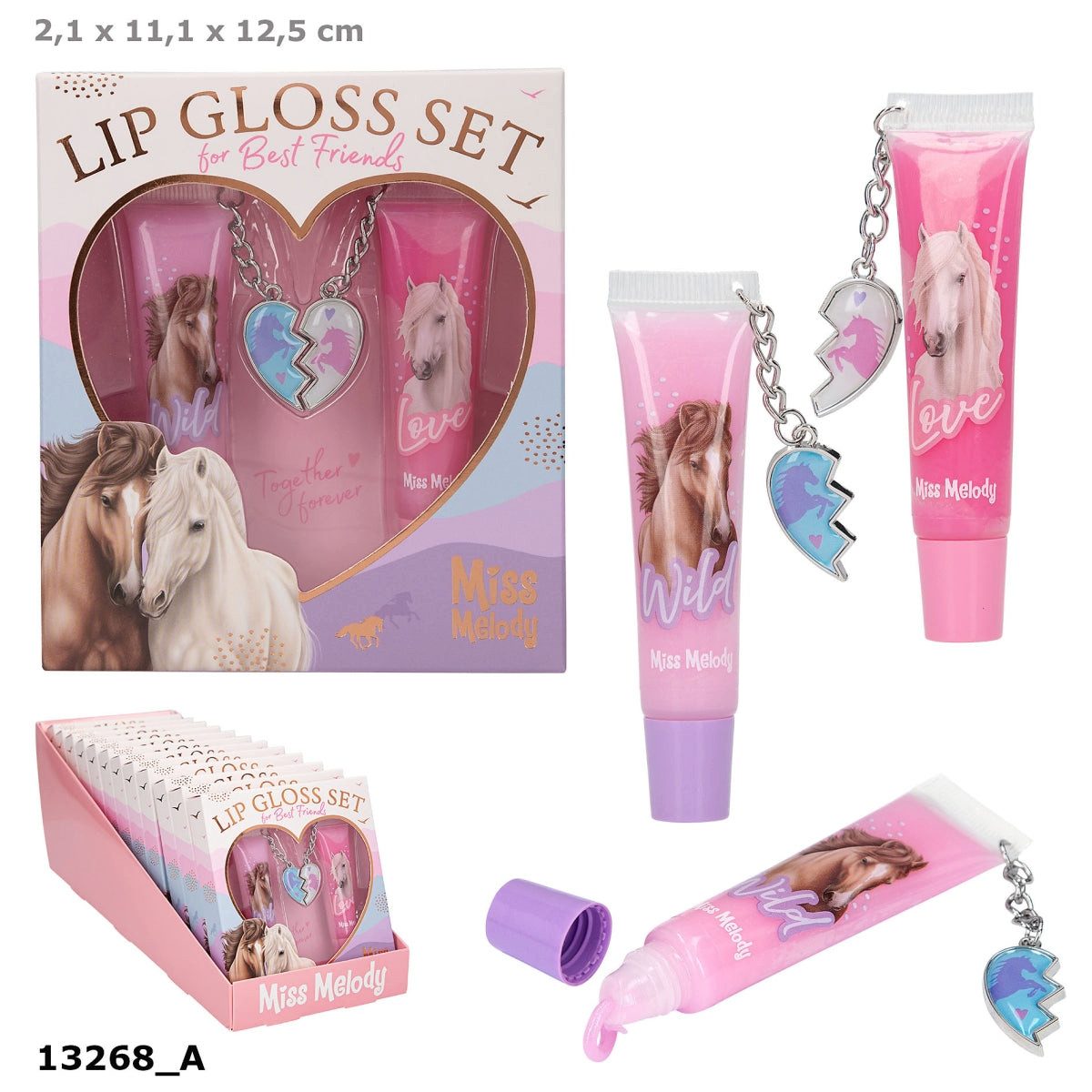 Depesche Spiel Miss Melody Lipglossset BFF - 2 Tuben mit Herz-Anhängern