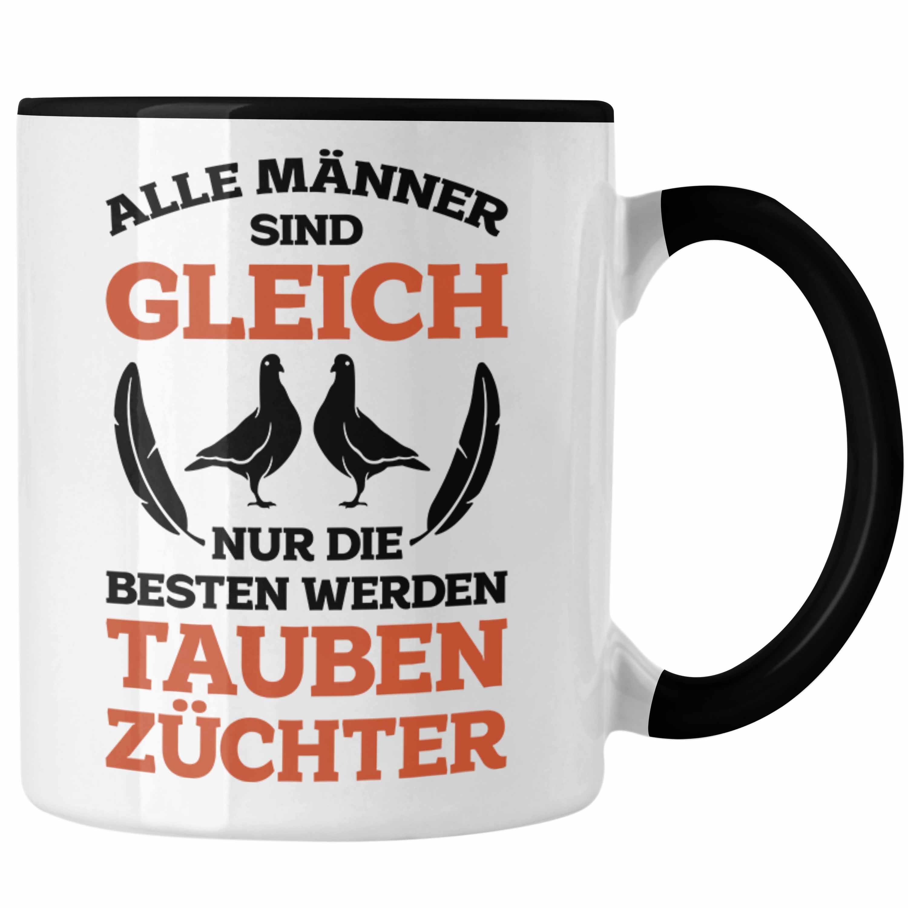 Trendation Tasse Trendation - Taubenzüchter Geschenkidee Tasse mit Spruch für Taubenbesitzer Geschenk Taubenliebhaber Schwarz
