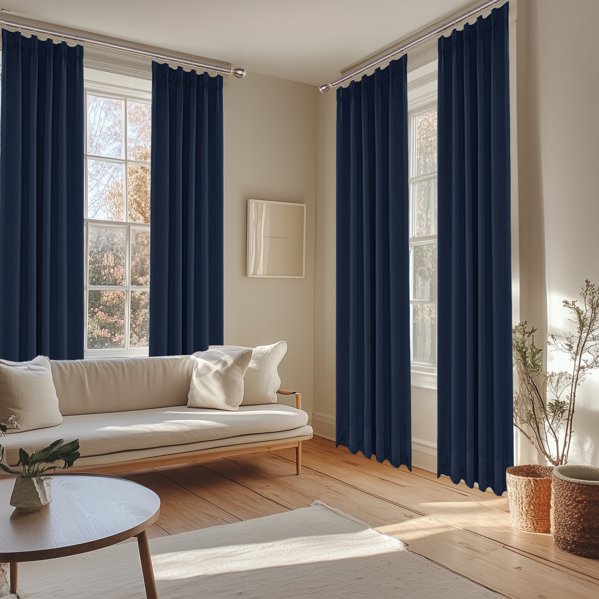 Deconovo Verdunkelungsvorhang Gardinen mit Kräuselband Blickdicht günstig online kaufen