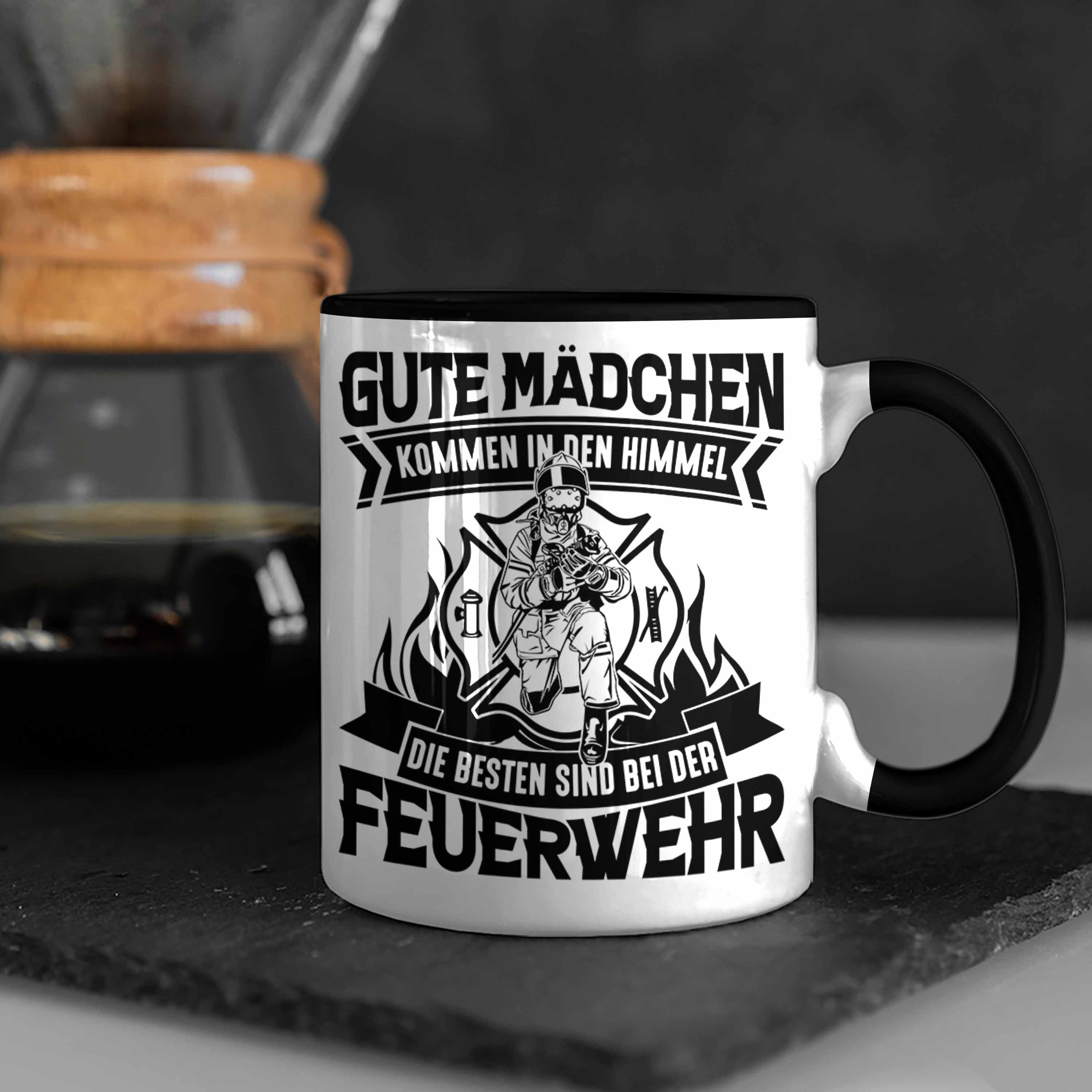 Schwarz Tasse Mädchen Den Bes In Kommen Geschenk Himmel Tasse Die Feuerwehrfrau Trendation Gute