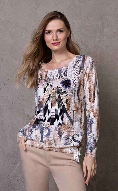 Passioni Strickpullover Pullover mit Placement-Print