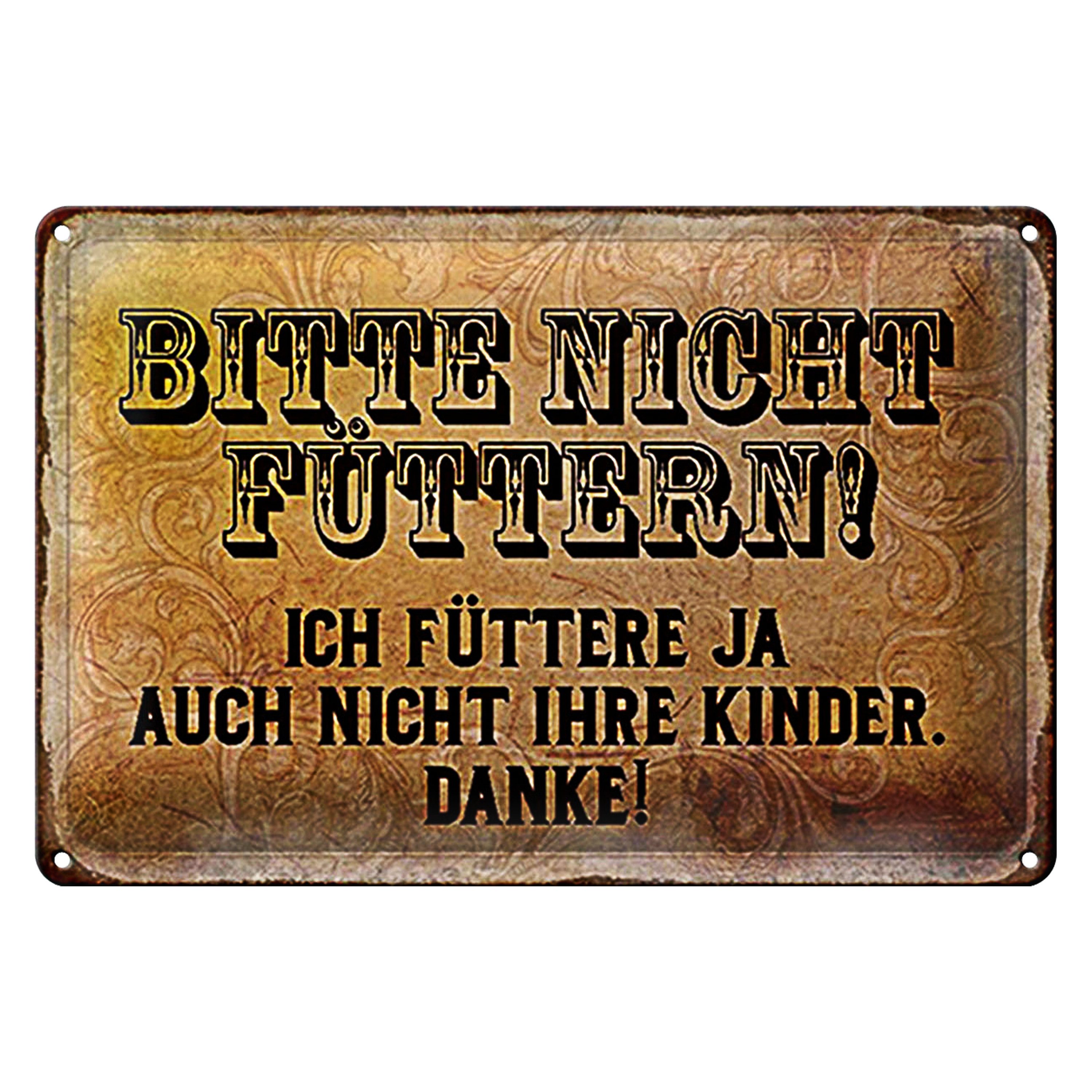 Metallschild Hinweis 18x12cm bitte nicht füttern Danke