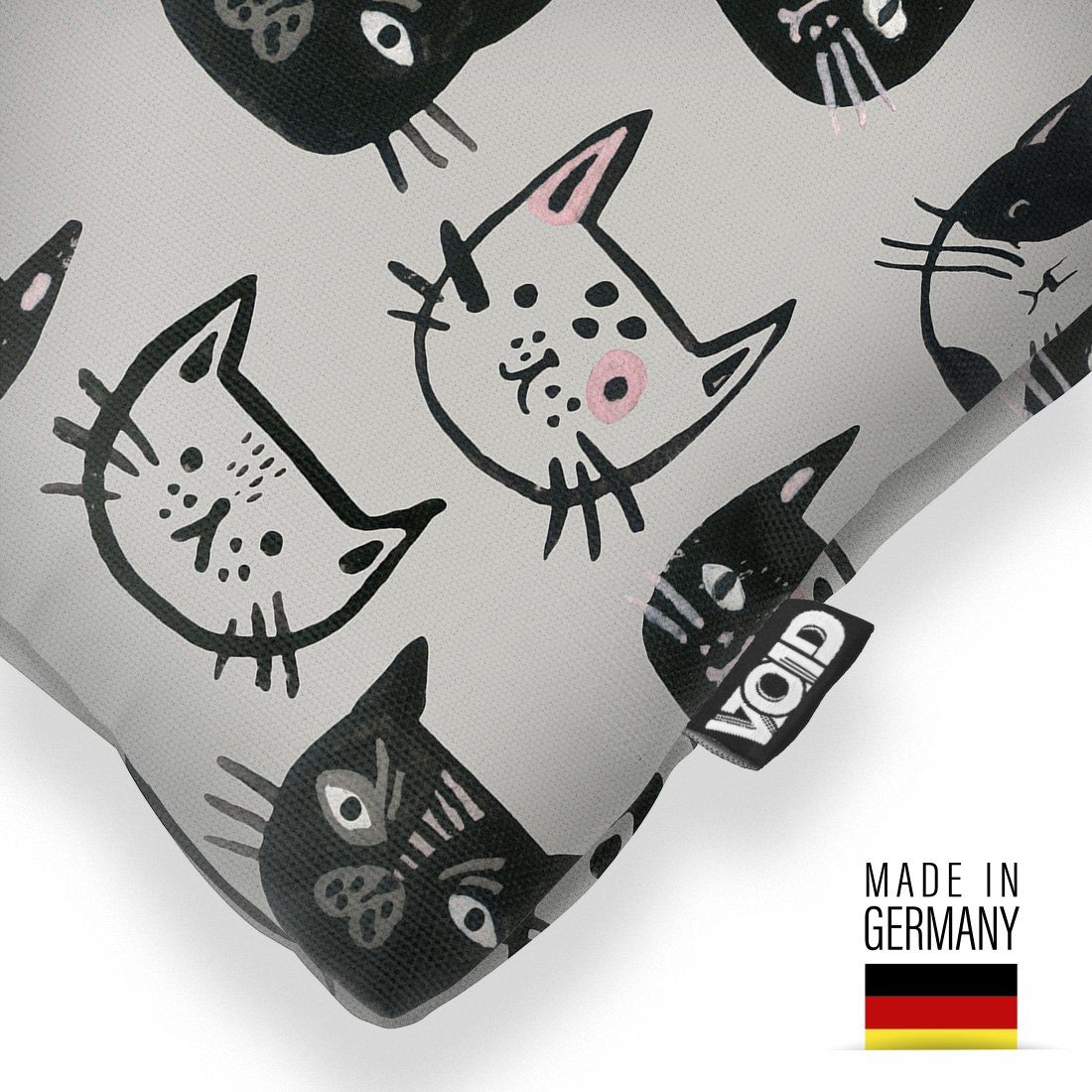 VOID Kissenbezug, (1 Stück), Katzenköpfe Katze Cat Comic Muster Tiger Haustiger Spielzeug katzenki