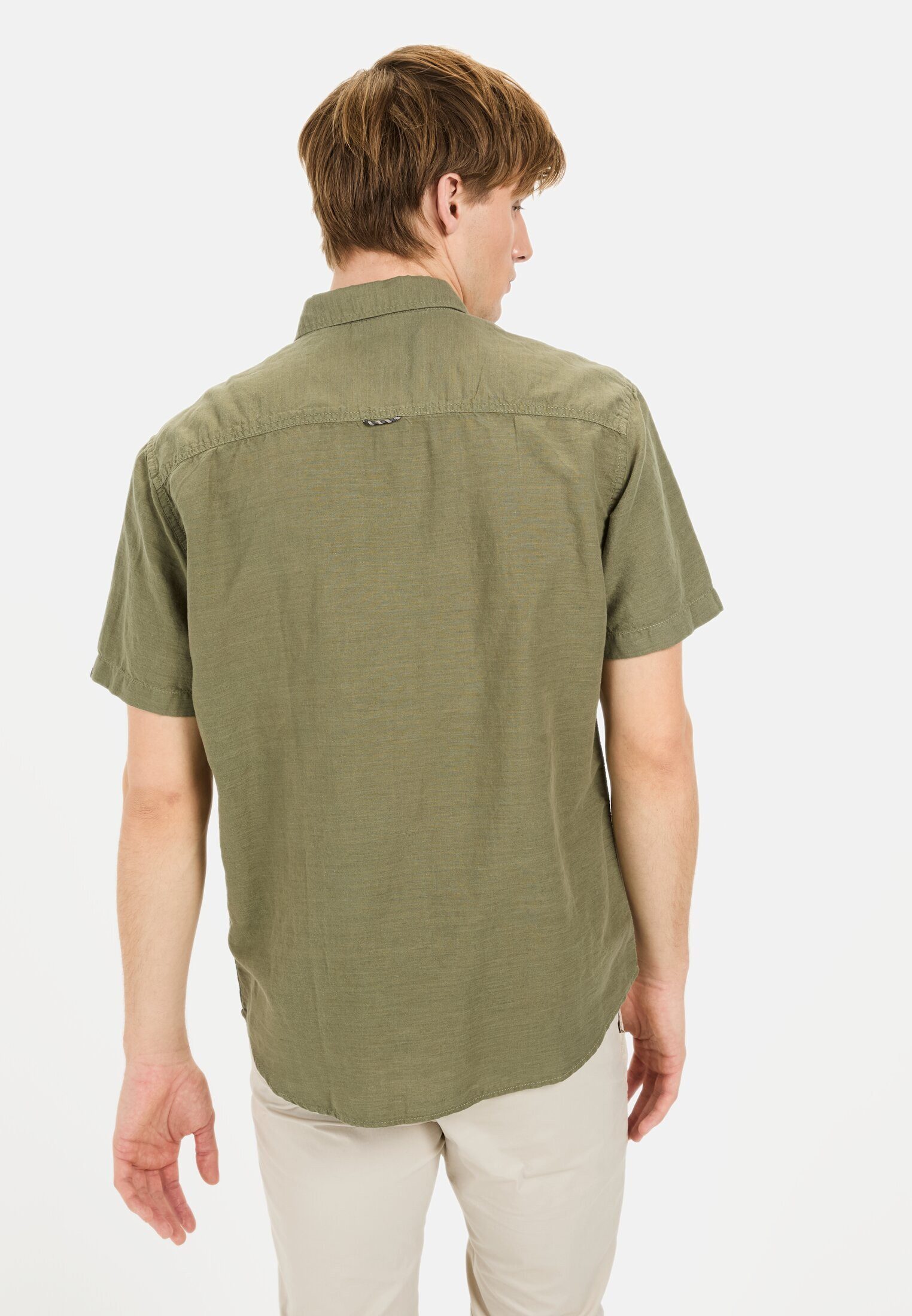 camel active Kurzarmhemd aus einem Baumwoll-Leinenmix günstig online kaufen