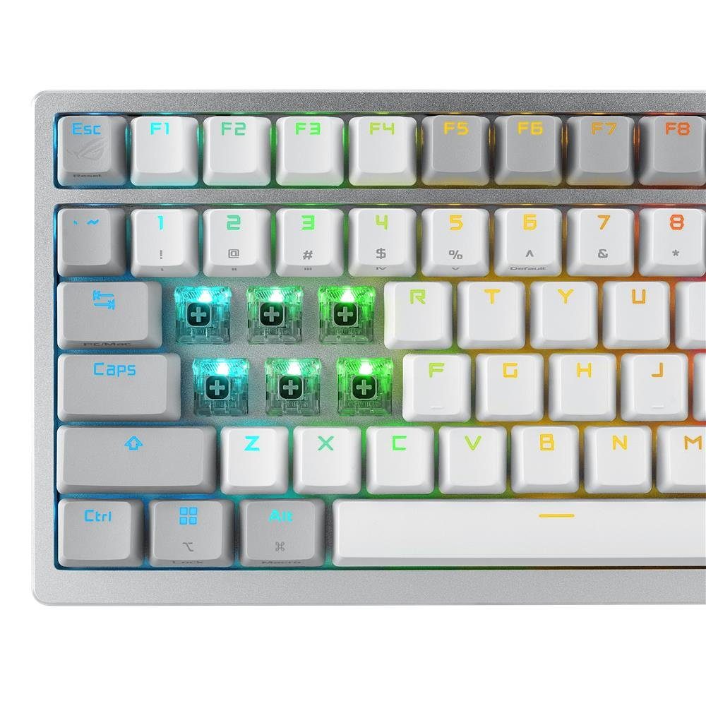 Asus ROG Azoth White Gaming-Tastatur (QWERTZ, RGB-LED, Mechanisch, USB, Bluetooth, Funk, ergonomisches Design) – Bild 4 von 5