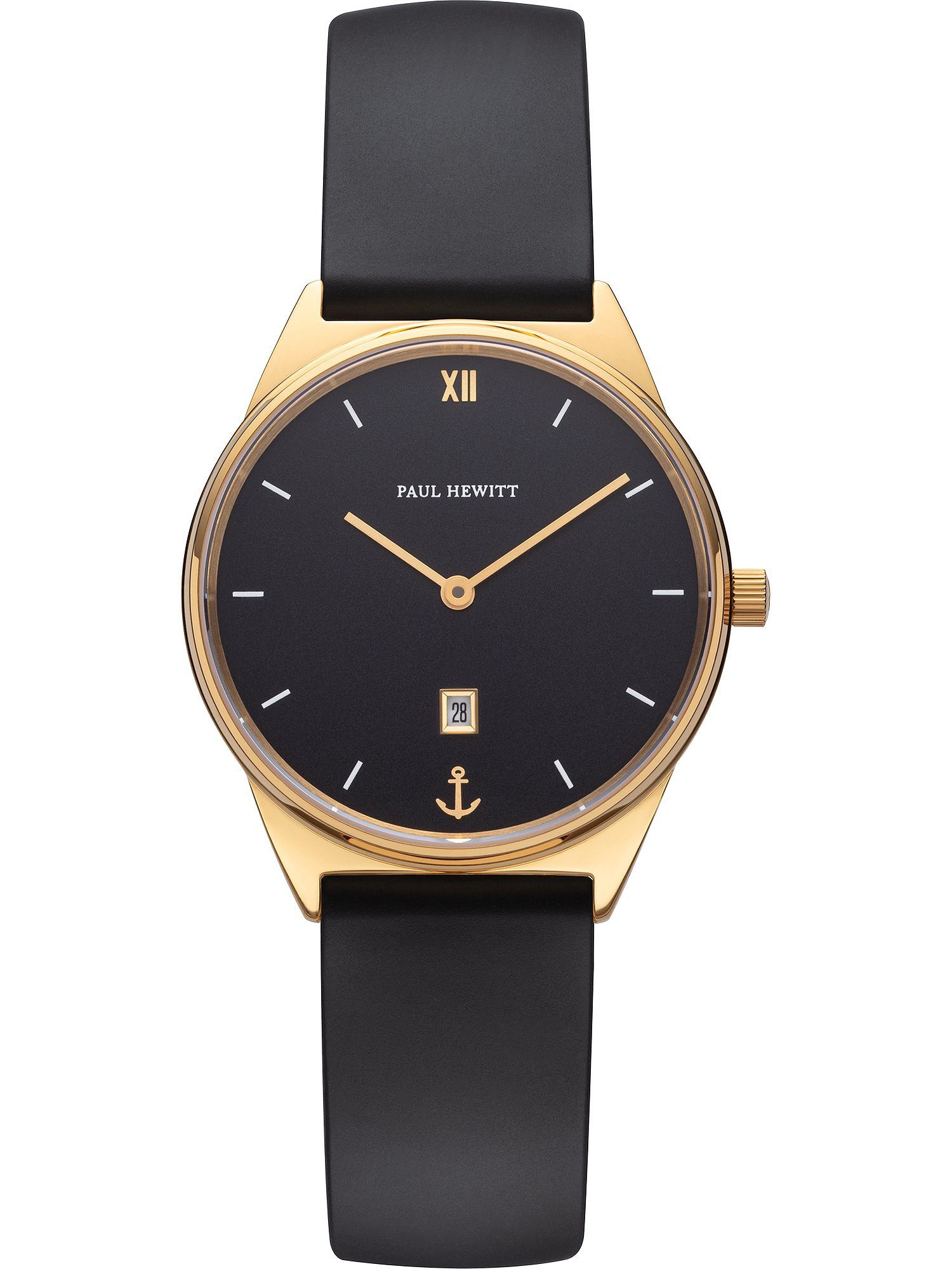 PAUL HEWITT Quarzuhr Paul Hewitt Damen-Uhren Analog Quarz gold, schwarz