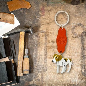 Monkimau Schlüsselanhänger Foxhound Schlüsselanhänger Leder Tier Figur (Packung)