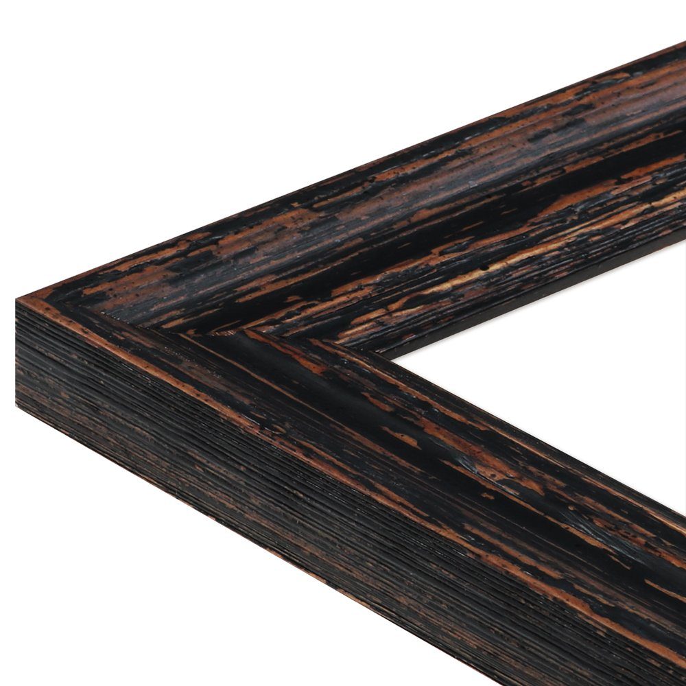 WANDStyle Bilderrahmen H740, Schwarz, aus Massivholz im Shabby Chic Stil