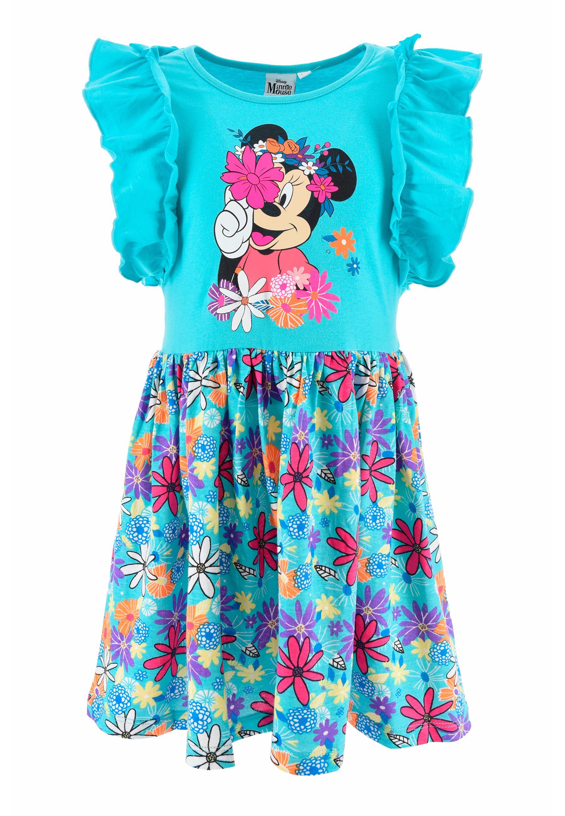 Disney Minnie Mouse Shirtkleid Mädchen Sommer-Kleid Ärmellos Blau